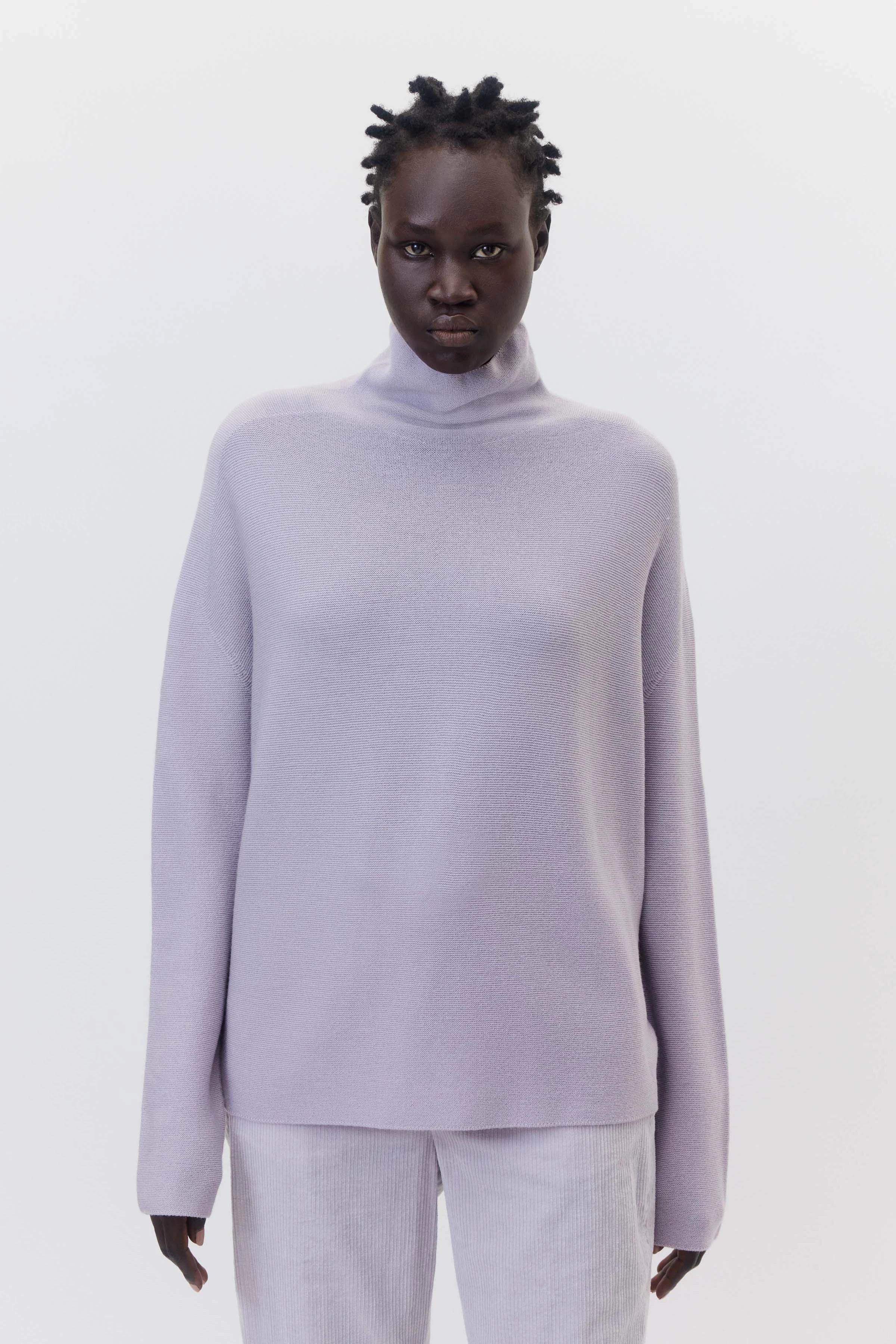 LIORA - Rullekravetrøje i merinould - women - lilla - Frontansicht
