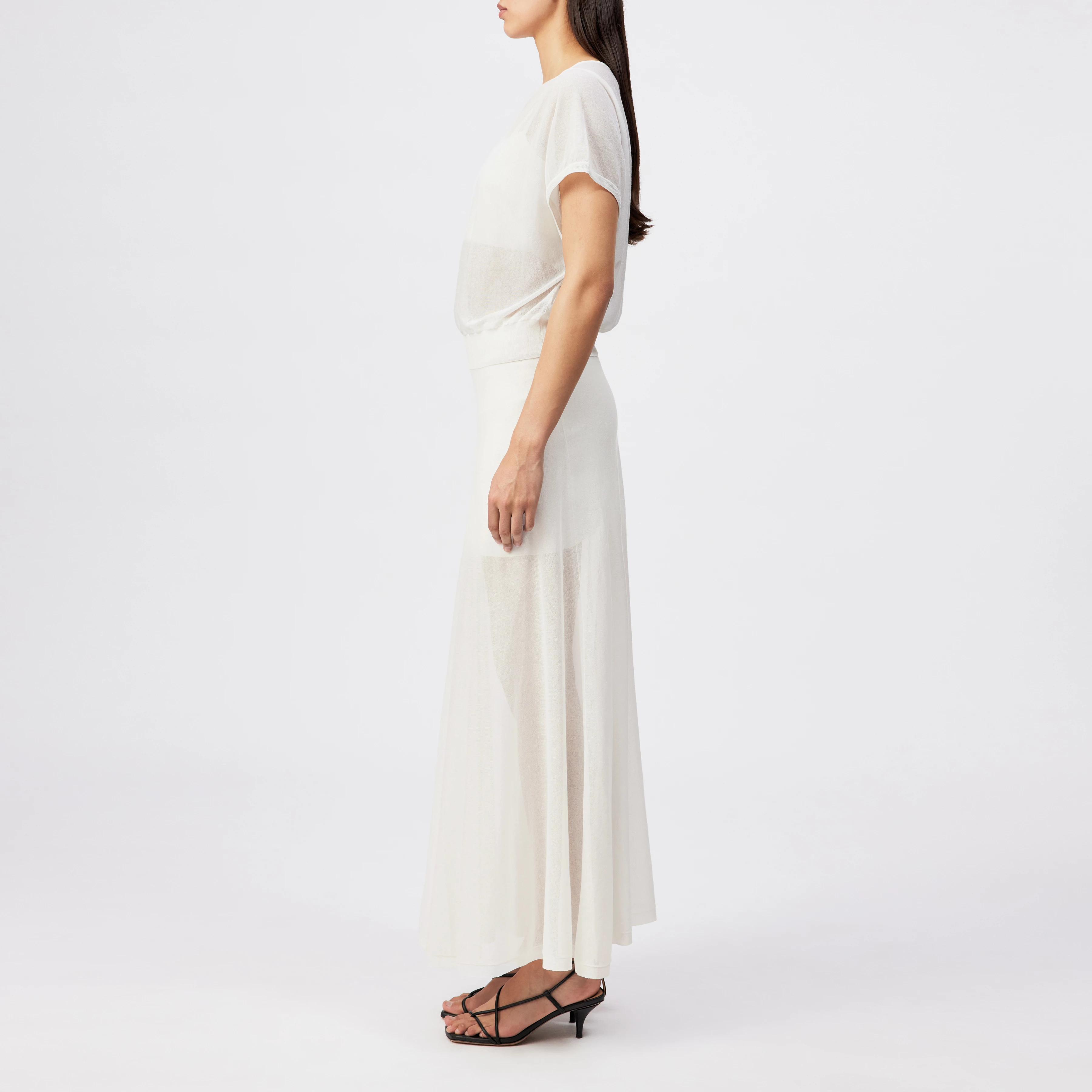 GERLOTTA - Oversized T-shirt with boat neckline - women - off white - Seitenansicht