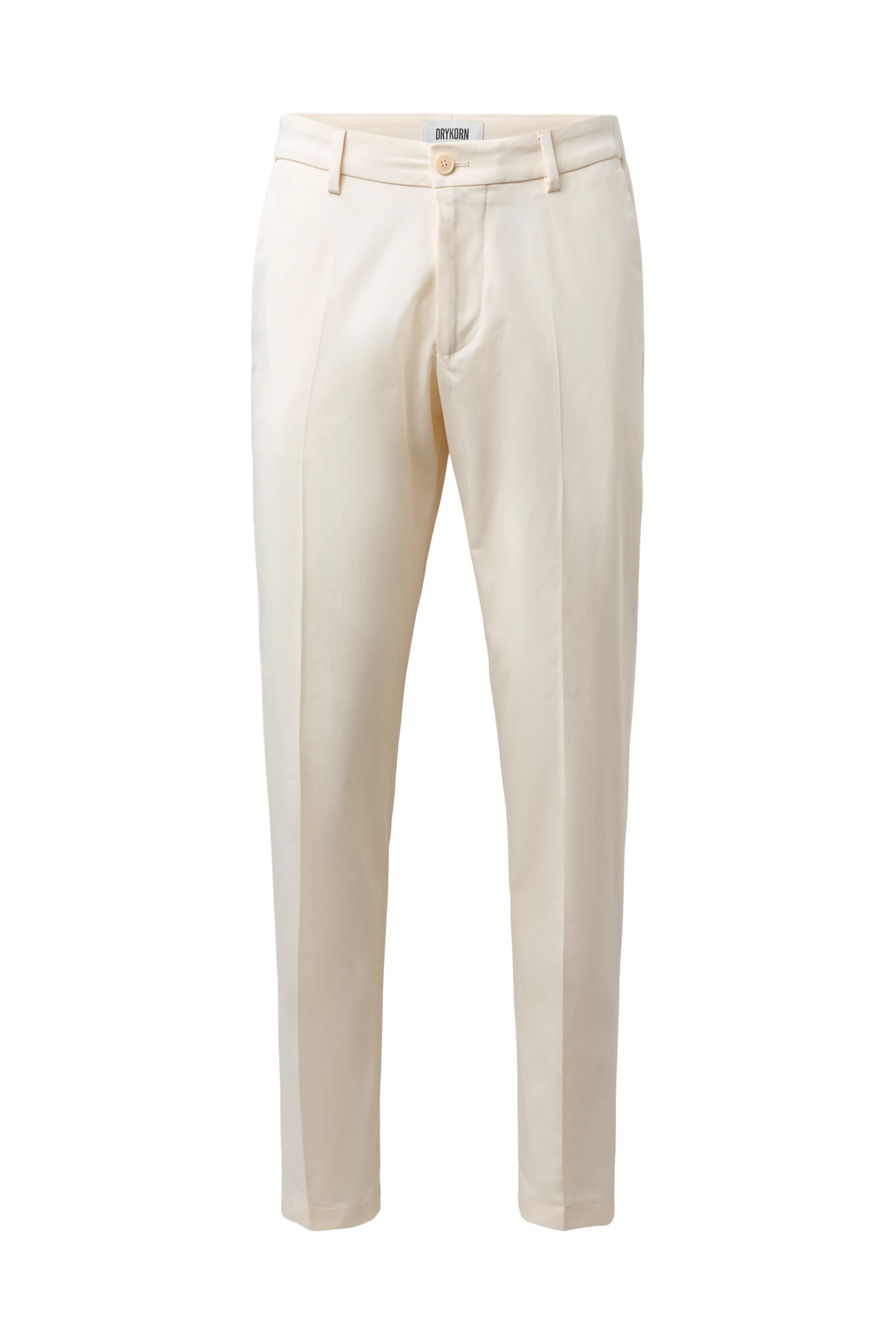 AJEND - Tailored Slim Fit Trousers in Cotton Blend - men - off white - Freisteller Frontansicht