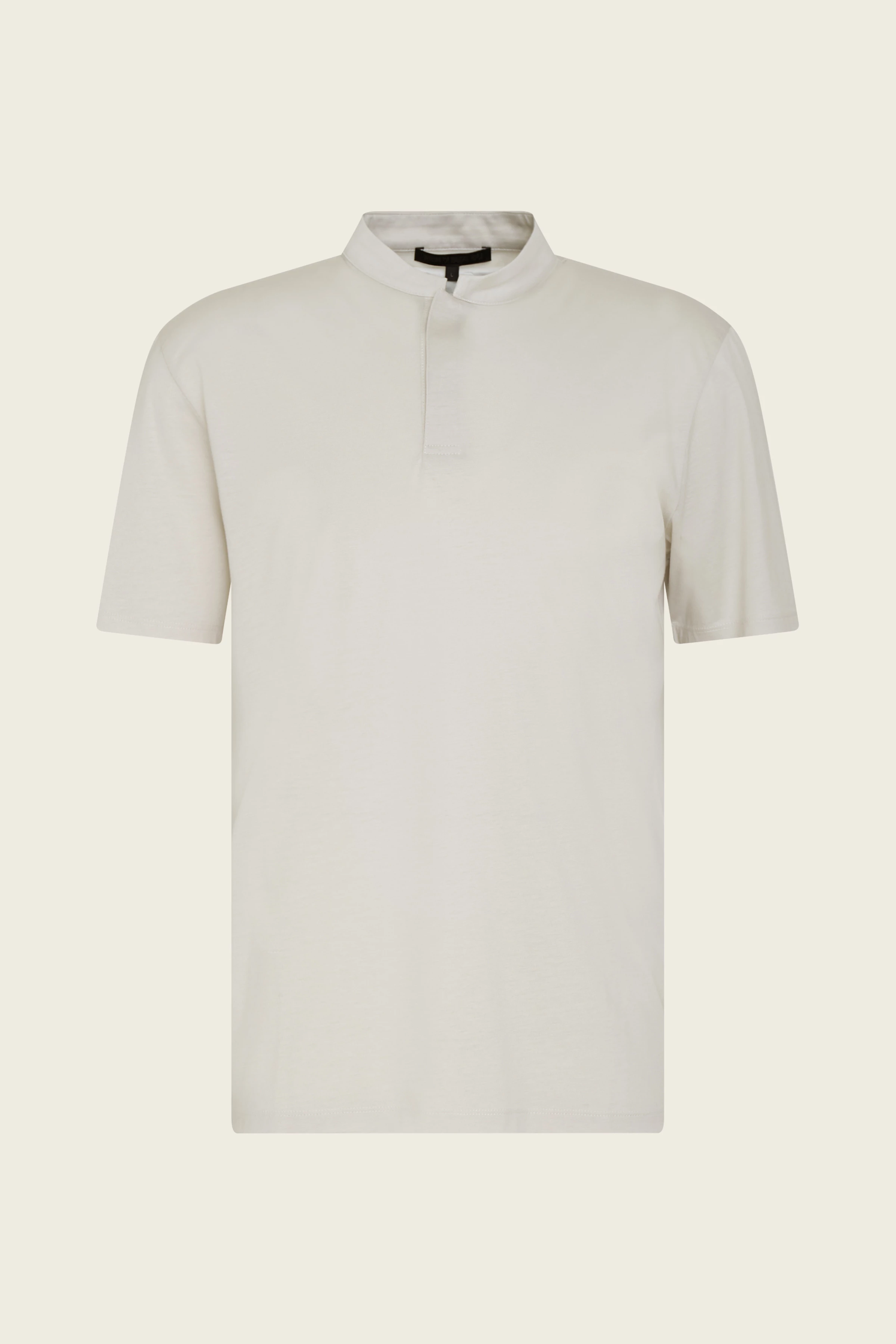 LOUIS - Polo-Shirt mit Stehkragen in merzerisierter Baumwolle - Herren - grau - Freisteller Frontansicht