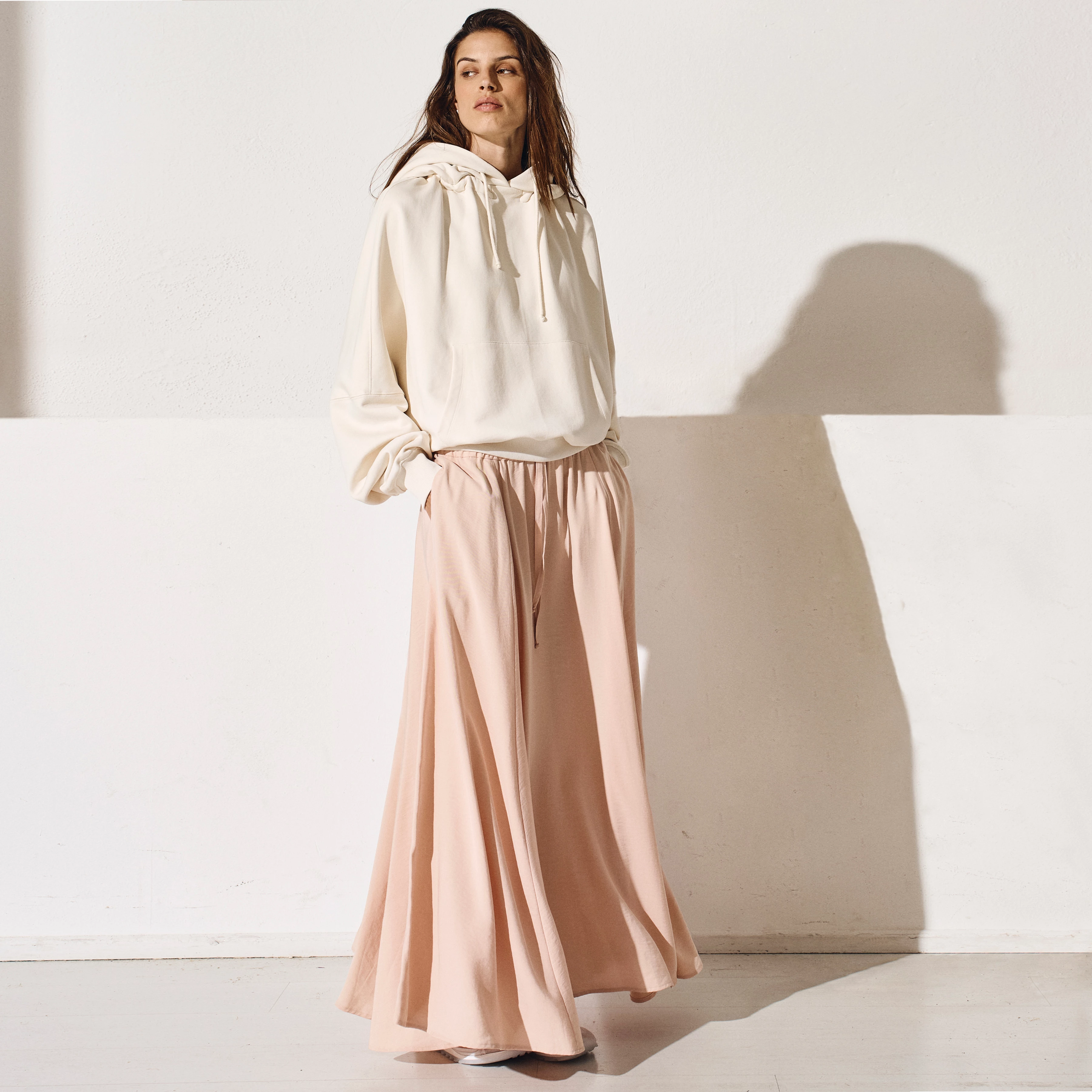 QERIME - Modal twill pleated skirt - women - orange