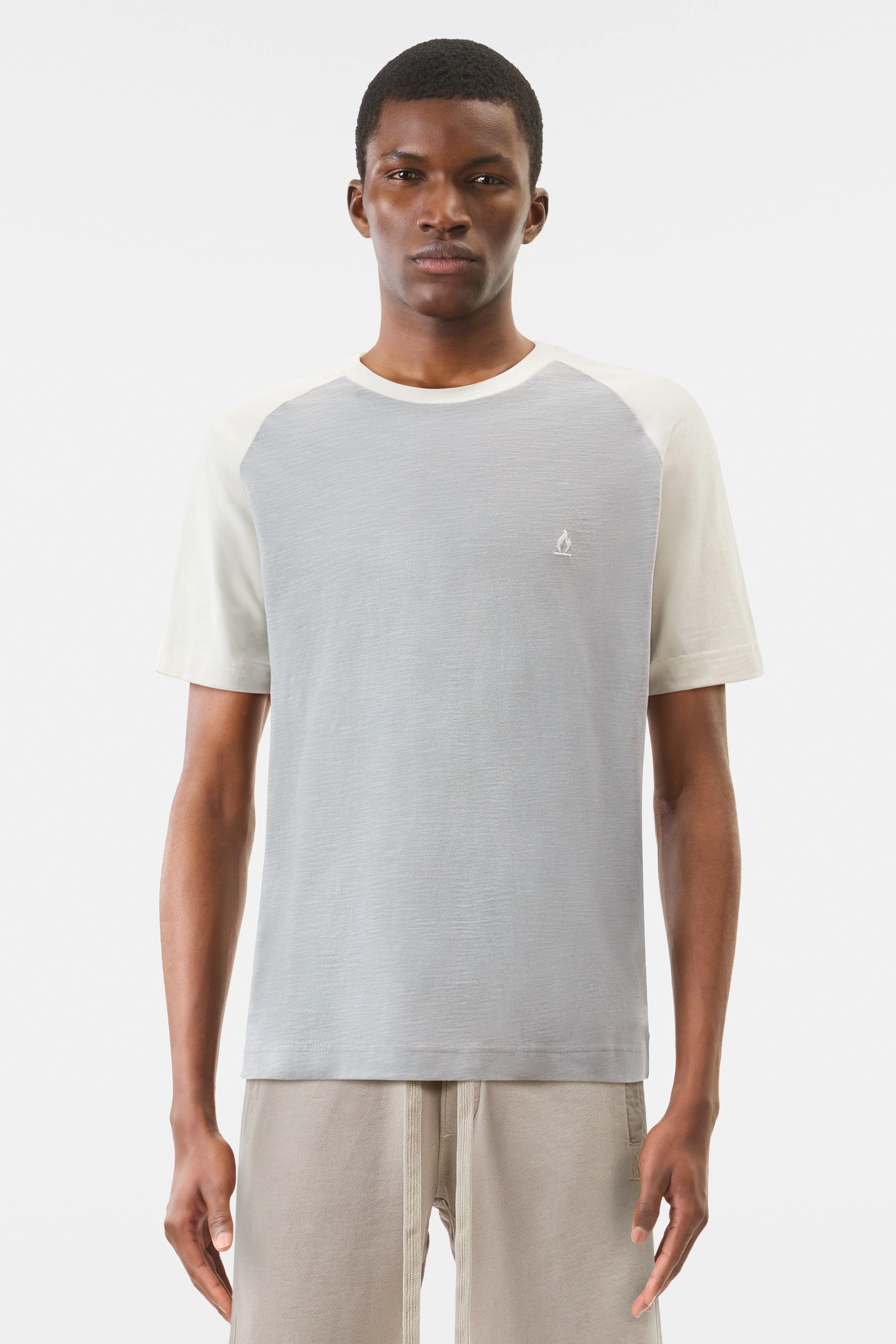 PIRIO - 2-Tone Relaxed Skater Shirt in reiner Baumwolle - Herren - blau - Frontansicht