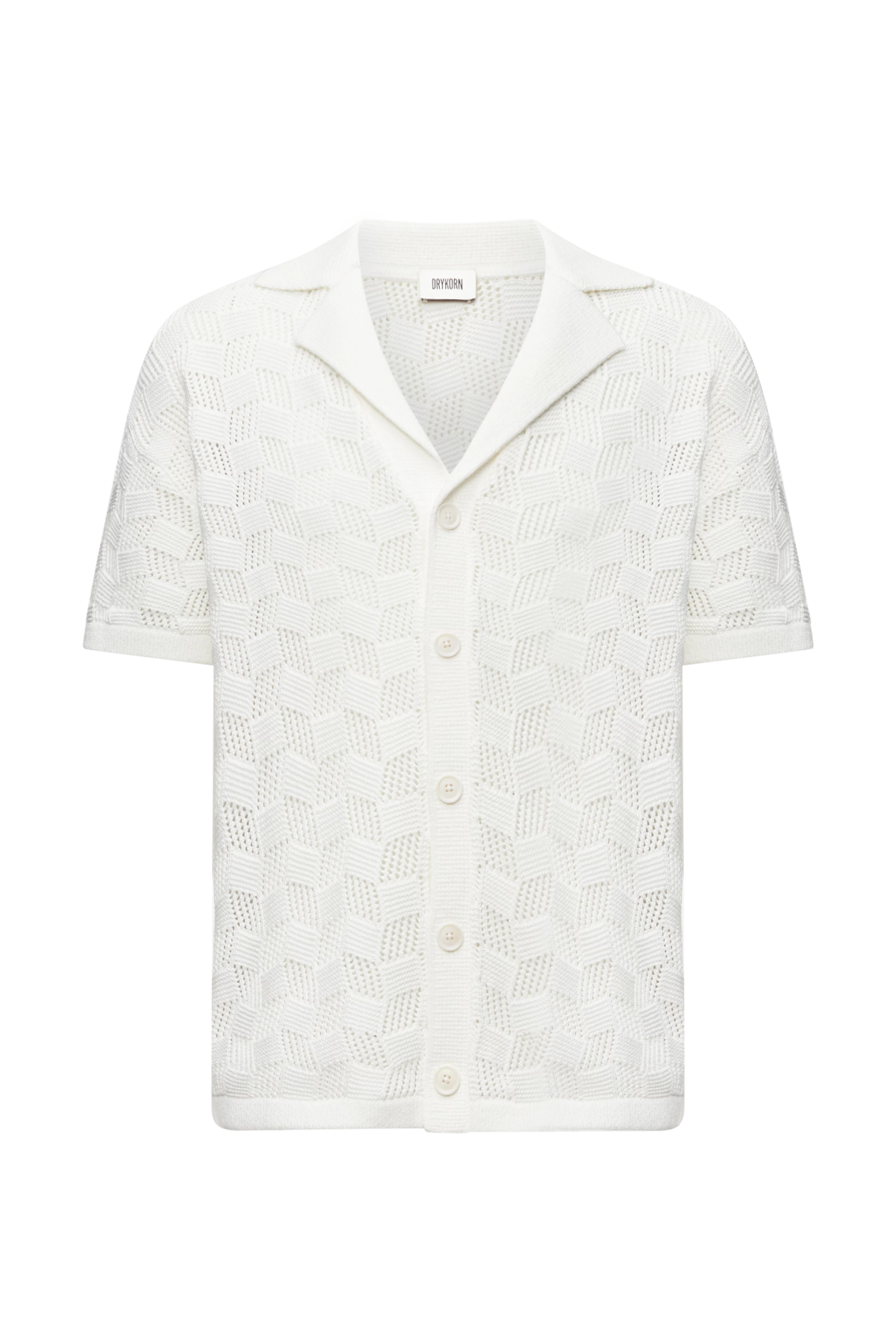 RAY - Knitted jacket in mercerised cotton - men - off white - Freisteller Frontansicht