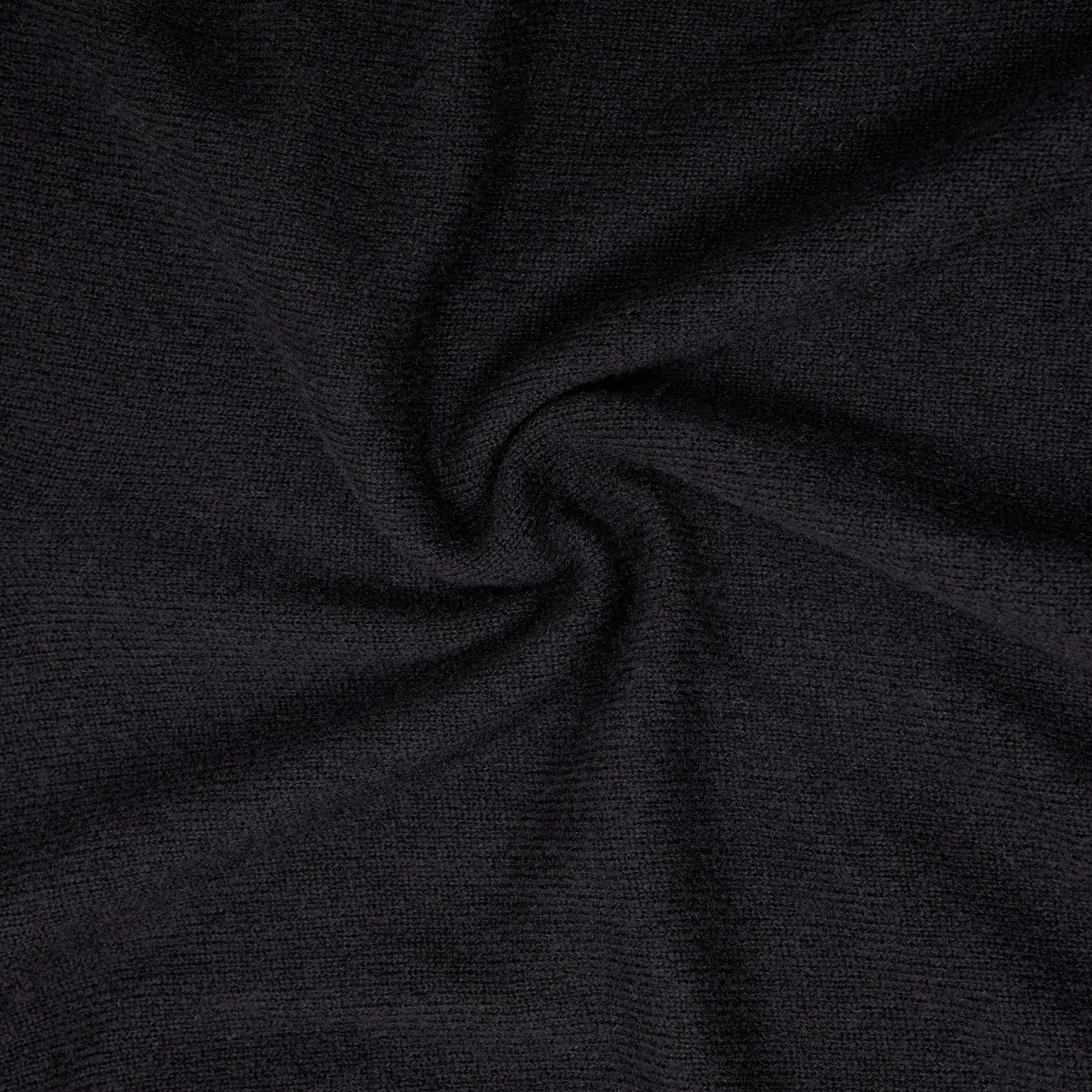 NUMIR - V-Neck Knitted Jumper in Wool Blend - men - black - Materialbild (B2C)