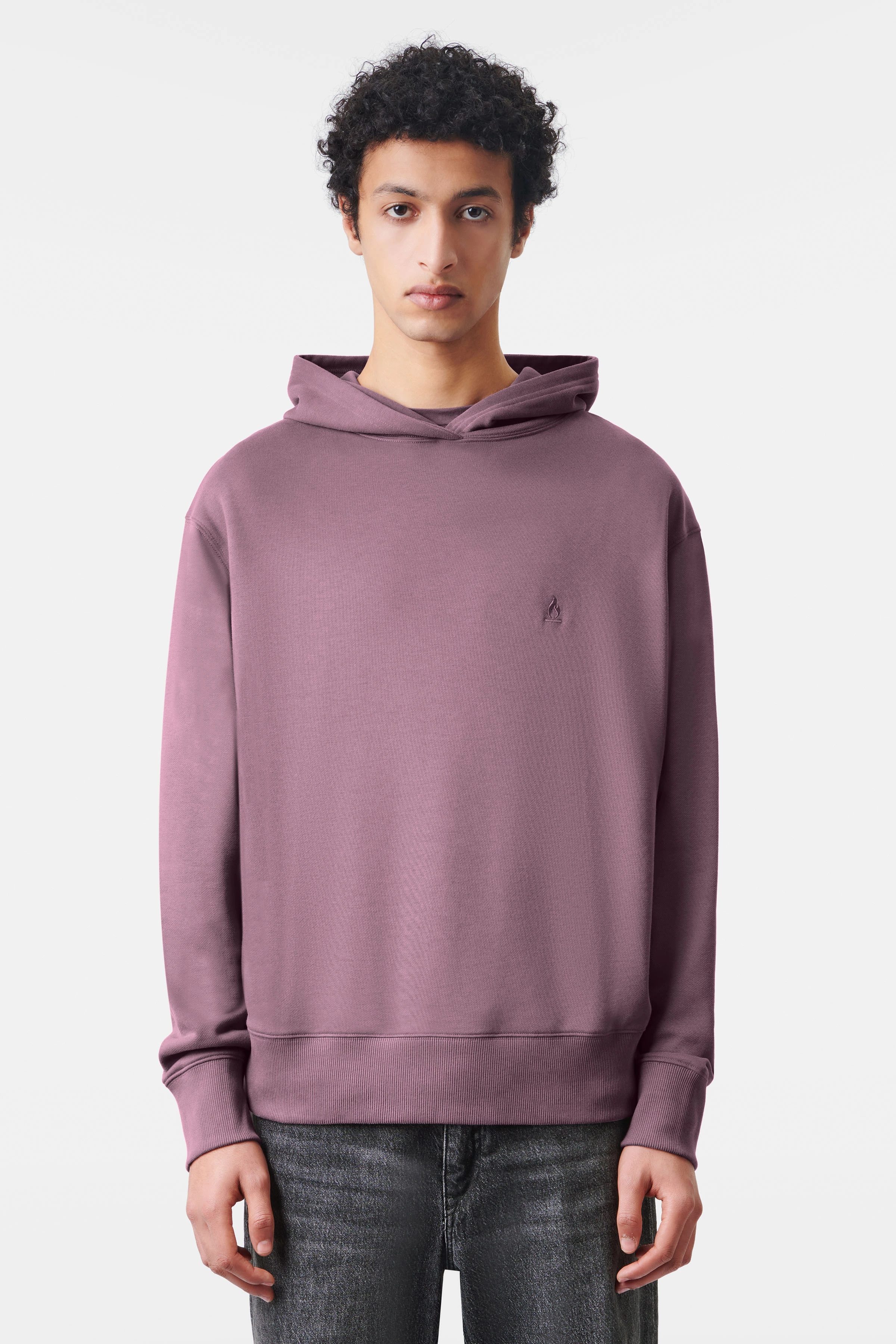 BRADLIN - Hoodie in Baumwoll-Mix - Herren - lila - Frontansicht