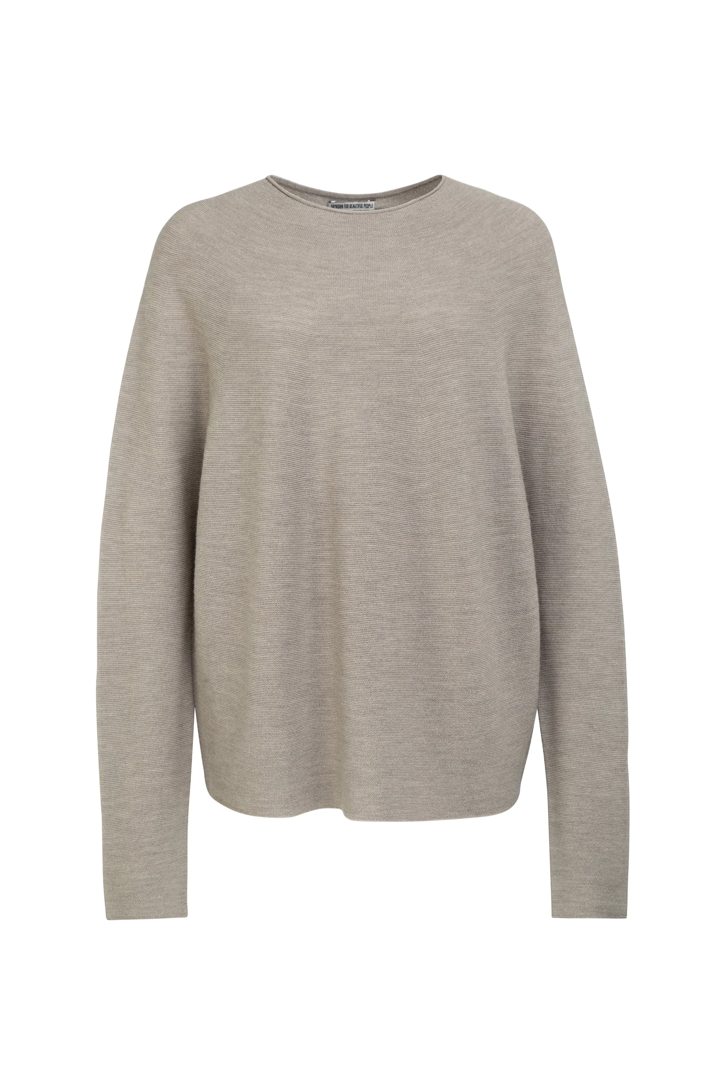 MAILA - Rundhalspullover aus Merinowolle - Damen - beige - Freisteller Frontansicht