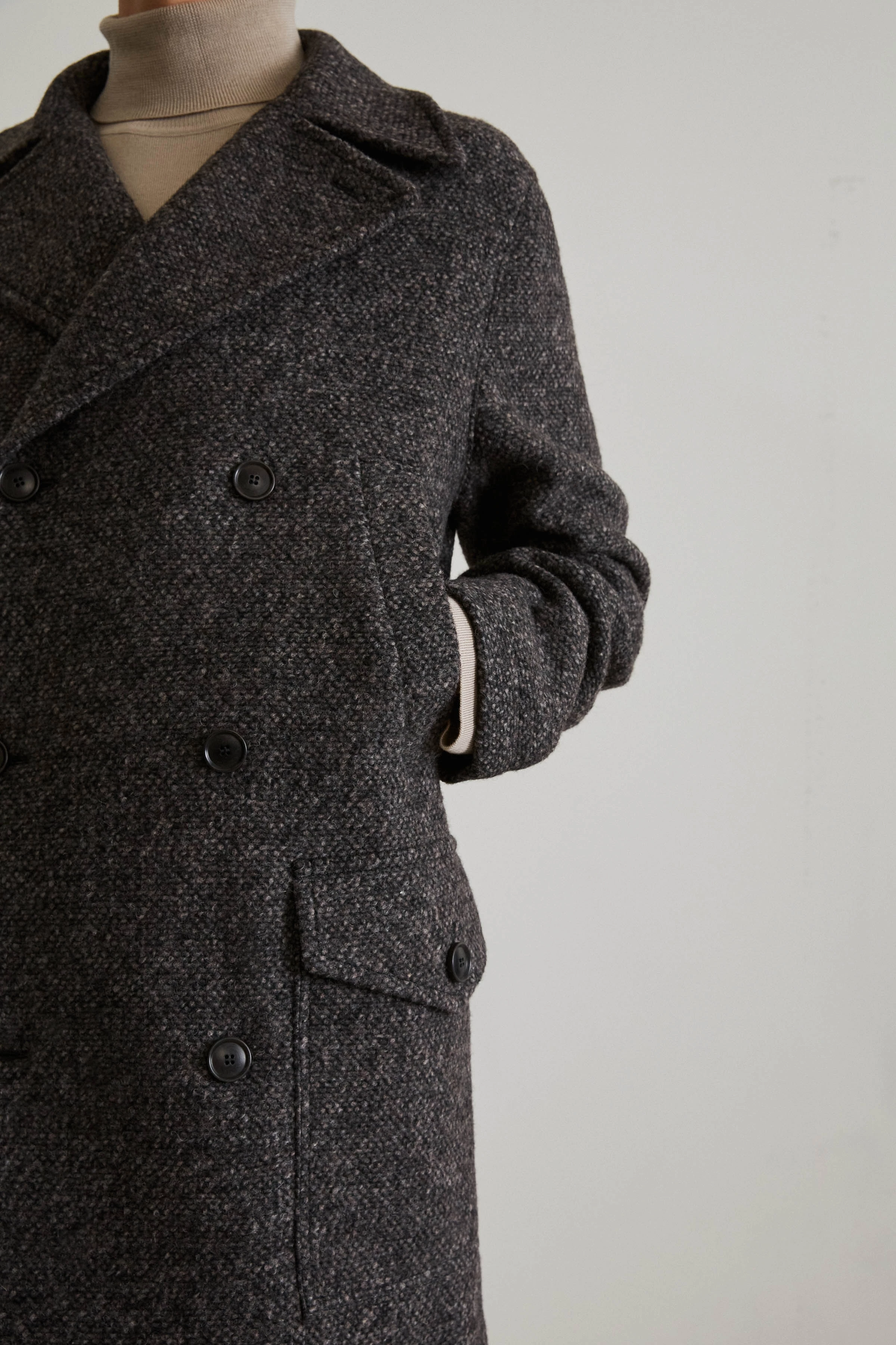 SAVONA - jas in wolmix - heren - grijs - Seitenansicht