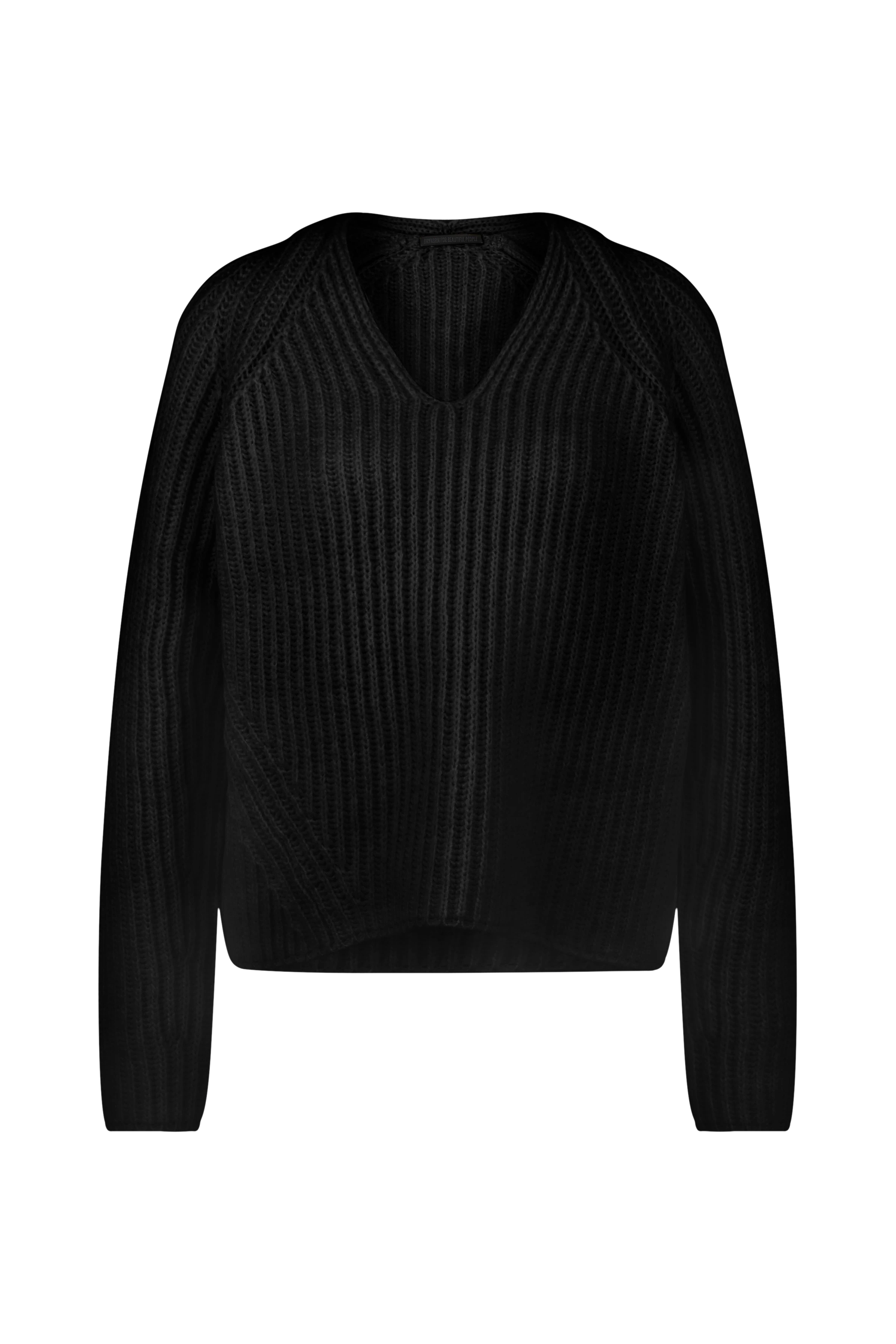 LYNETTE - V-neck knitted jumper in alpaca mix - women - Natural Aluminium - Freisteller Frontansicht