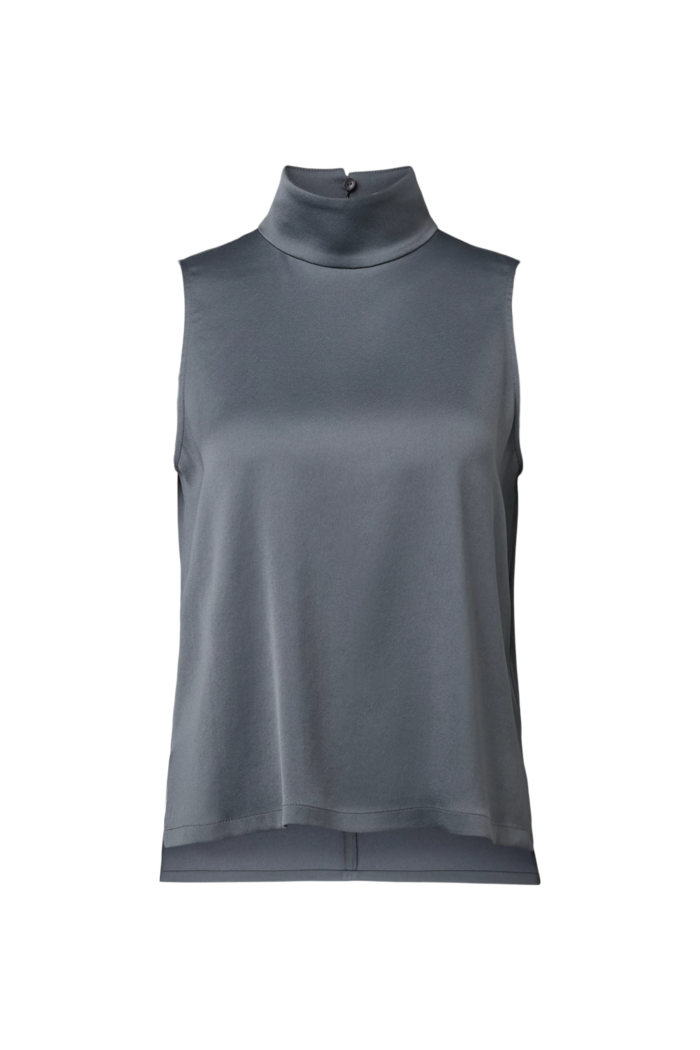 HALIRA - Top blouse en satin à col montant - women - gris - Freisteller Frontansicht