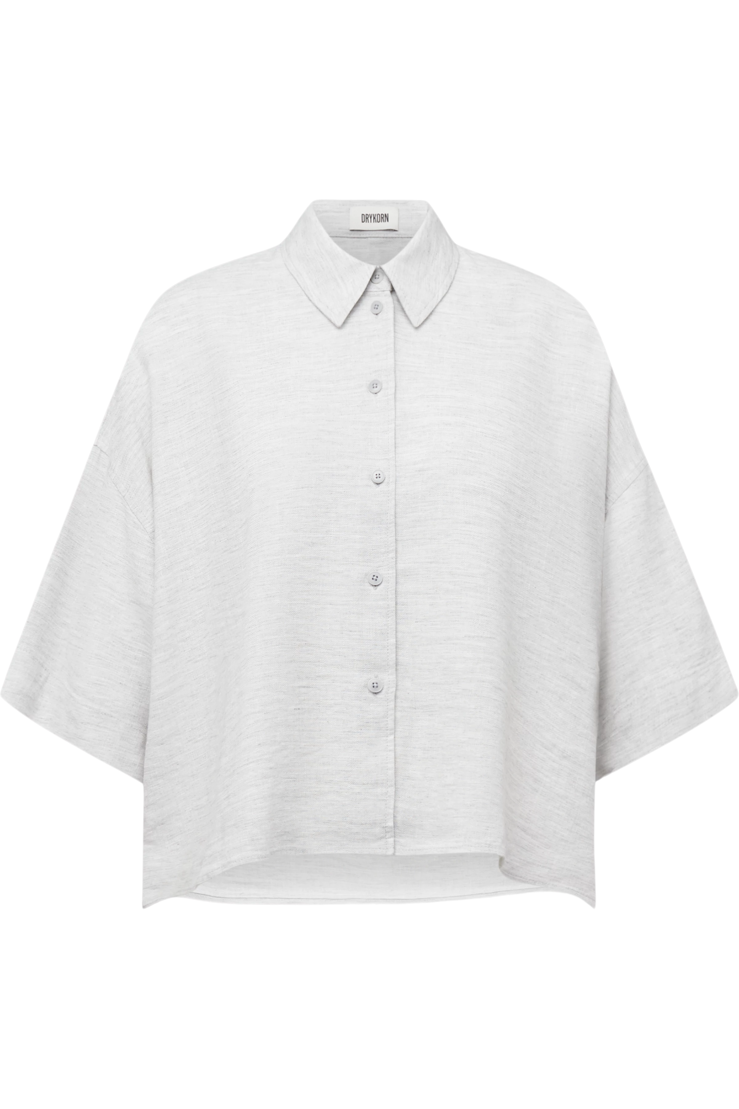 YARIKA - Chemise oversize carrée, lin mélangé - women - gris - Freisteller Frontansicht