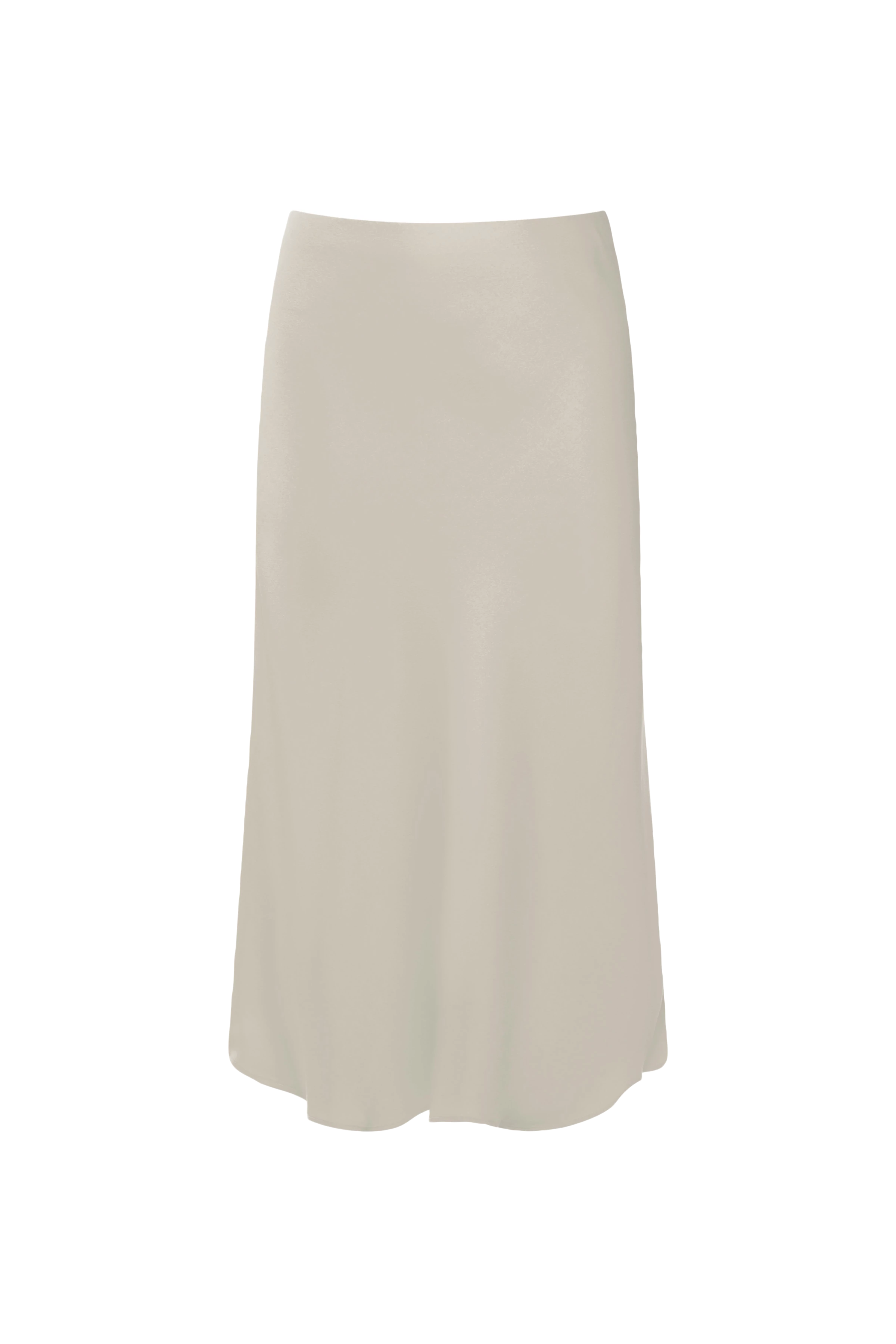 URA - Mid-length slip skirt in satin - women - beige - Freisteller Frontansicht