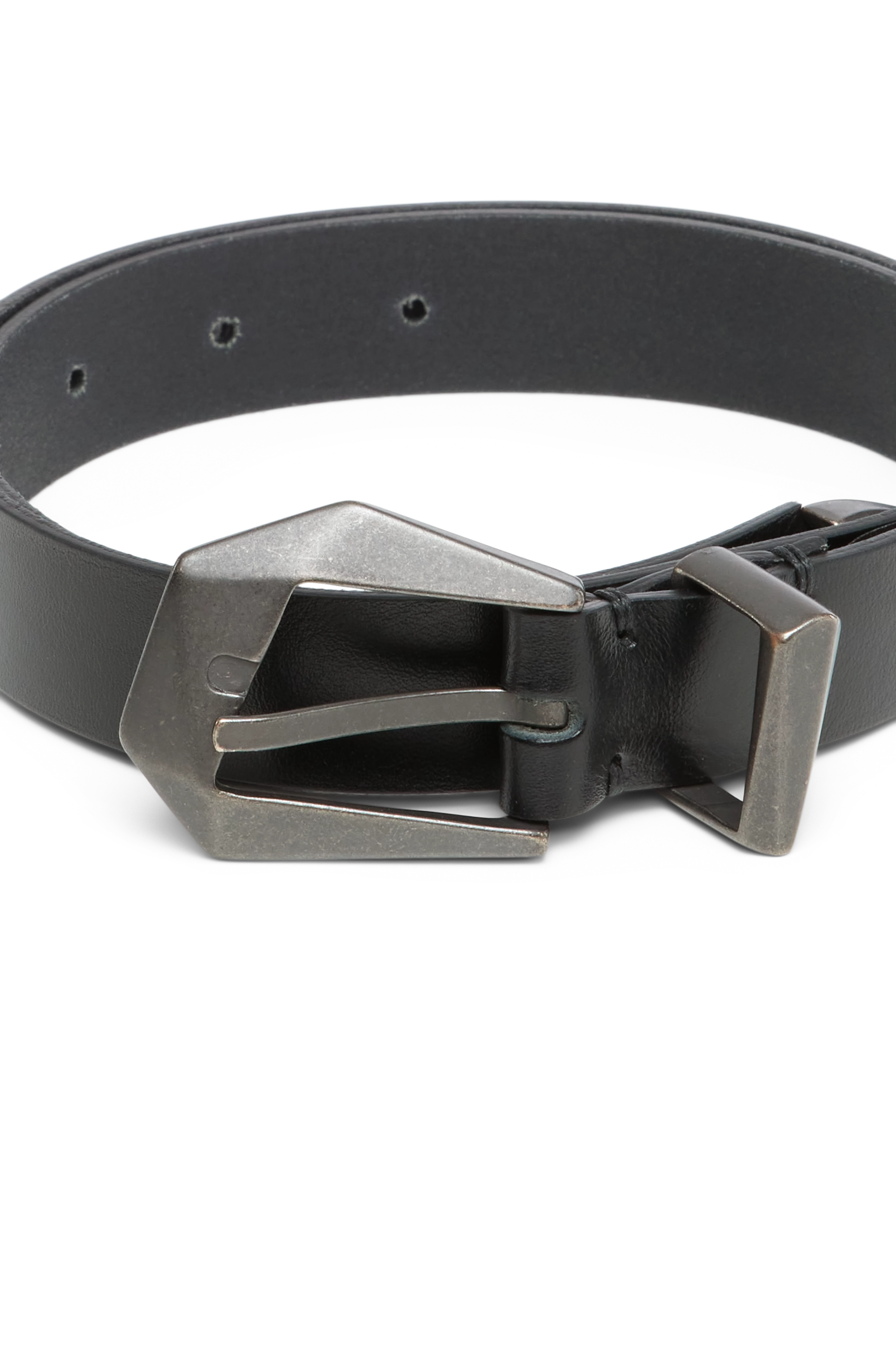 SIORA - Gürtel in Leder - Unisex - schwarz - Freisteller Detailansicht