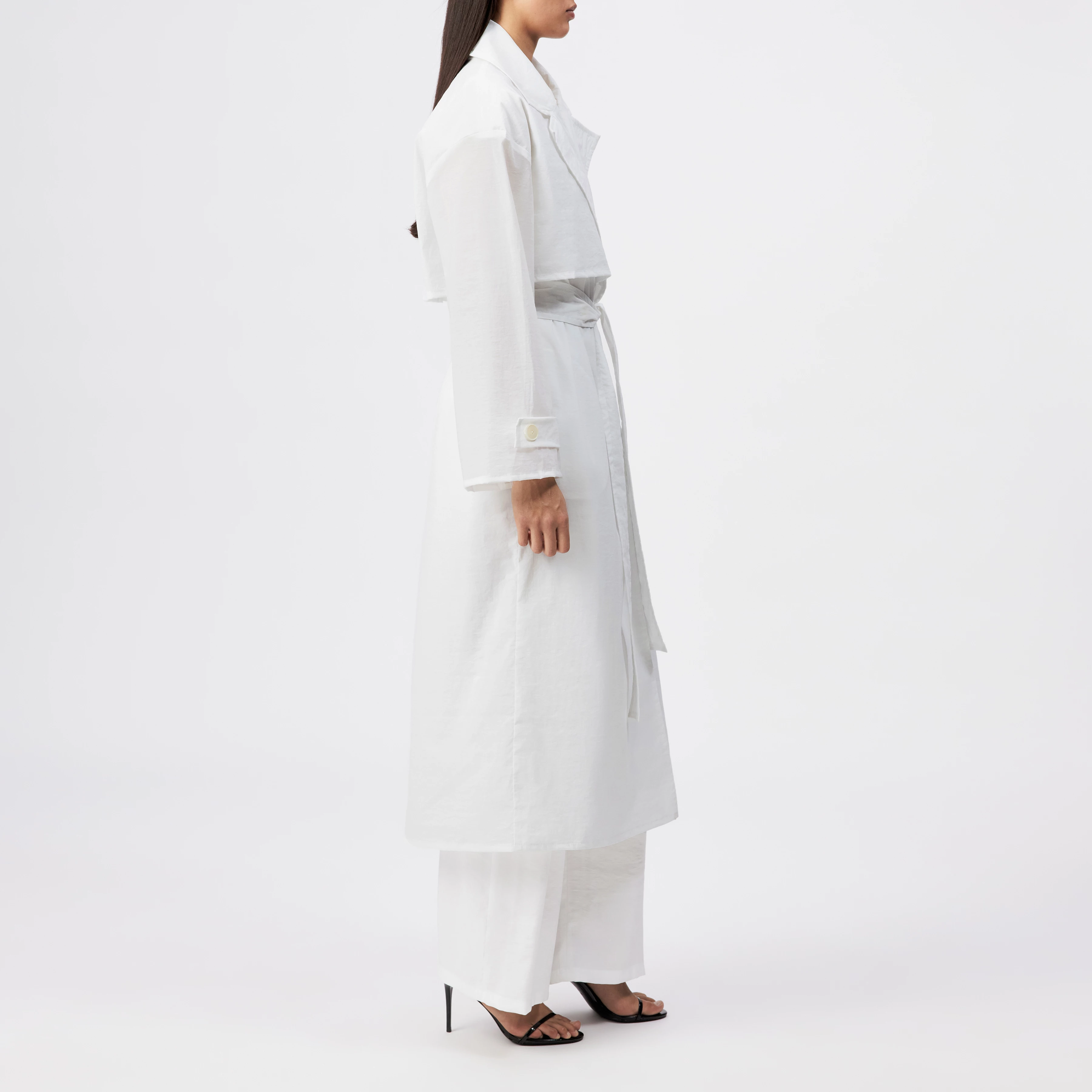 AVETON - Relaxed Fit Coat - women - off white - Seitenansicht