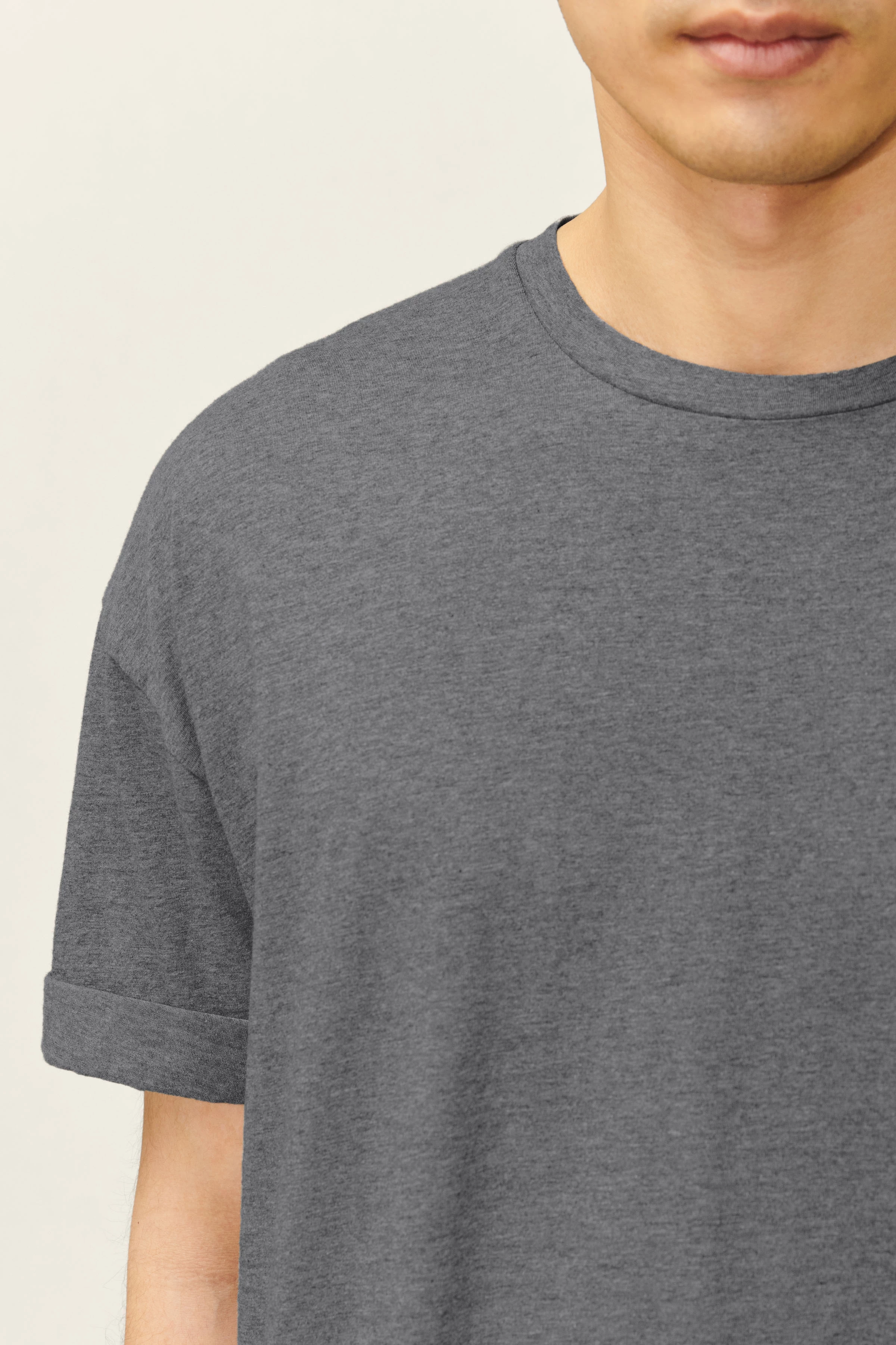 THILO - relaxed fit cotton T-Shirt - men - grey - Seitenansicht