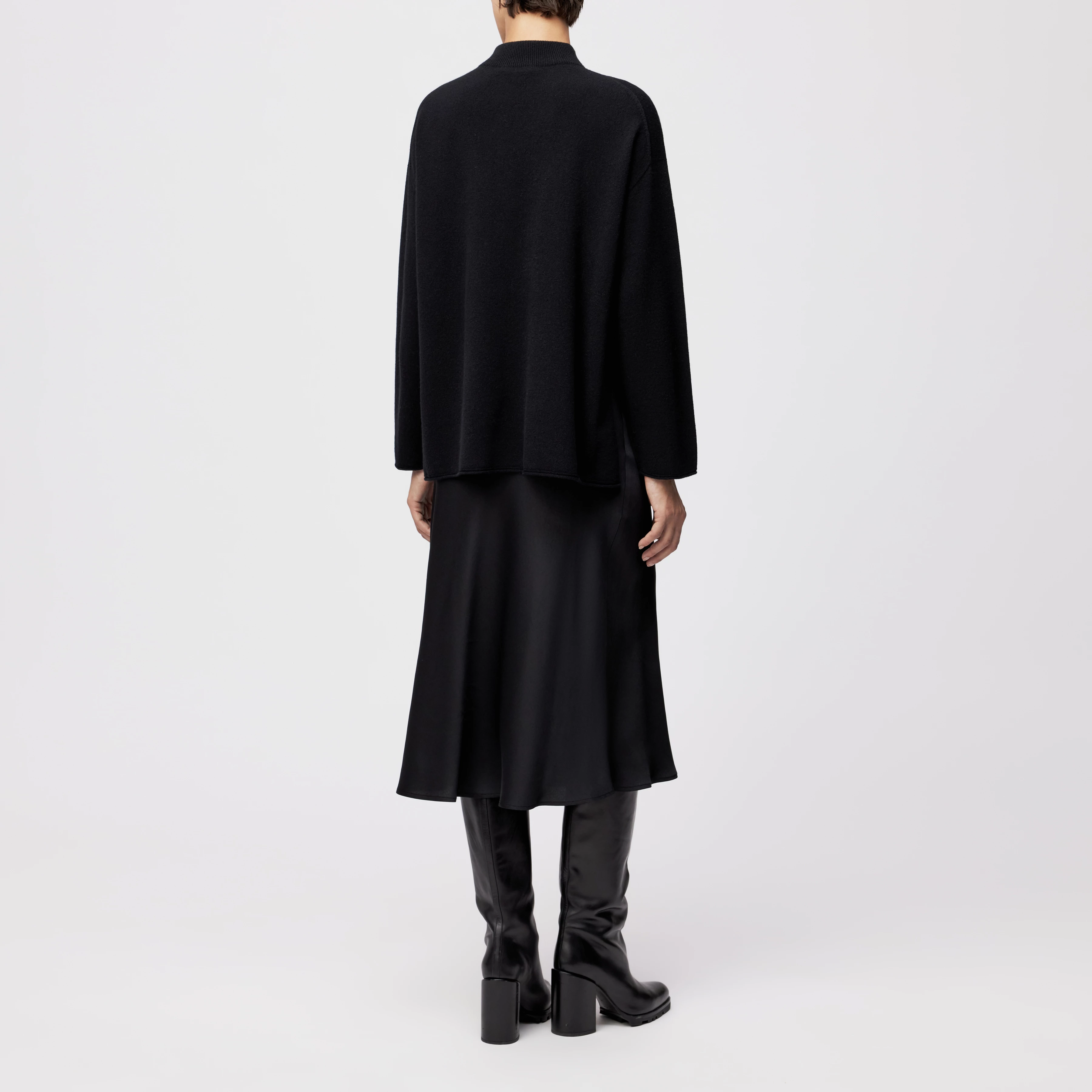 TIMOTHEA_2 - Oversized jumper in fine virgin wool - women - Natural Aluminium - Rückansicht