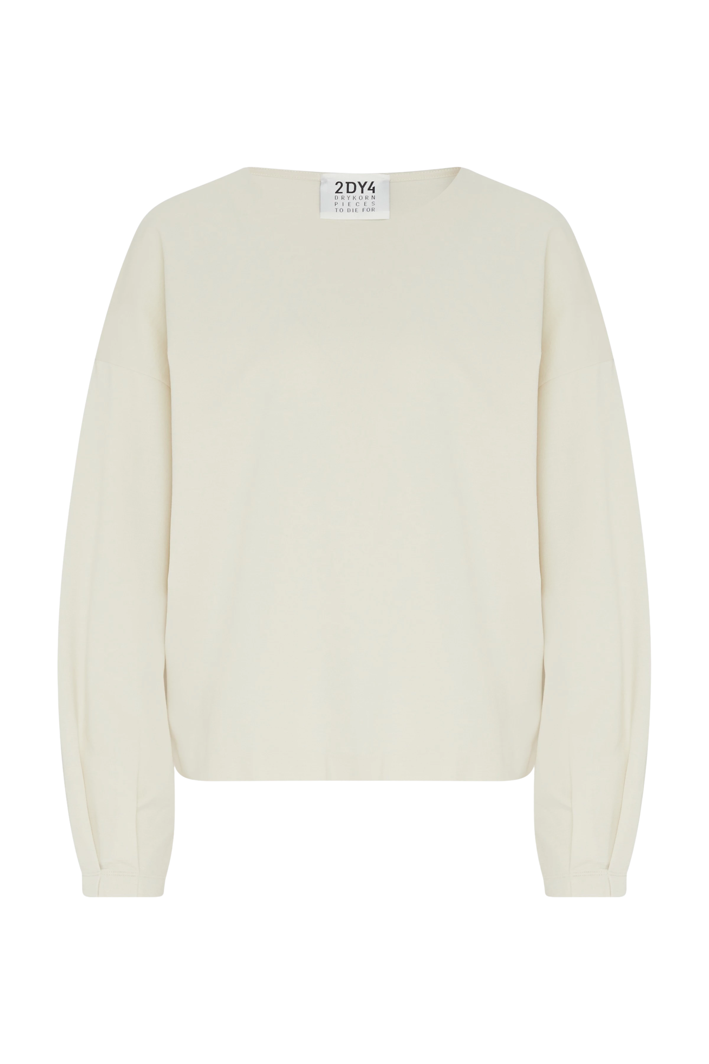 GADESSY - Long sleeve with scoop neckline in clean jersey - women - beige - Freisteller Frontansicht