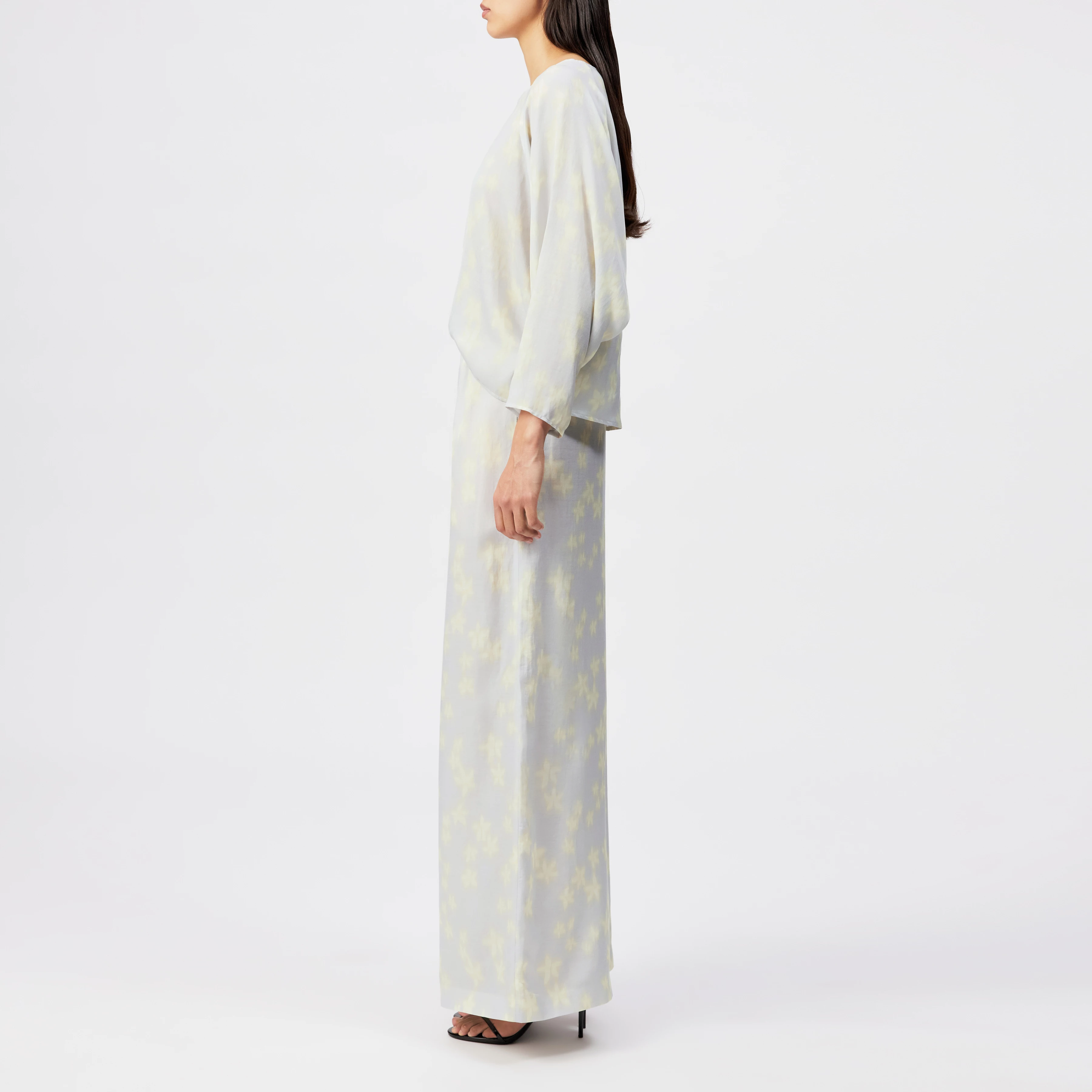 TWEEZER - Wide trousers in fluid satin - women - grey - Seitenansicht