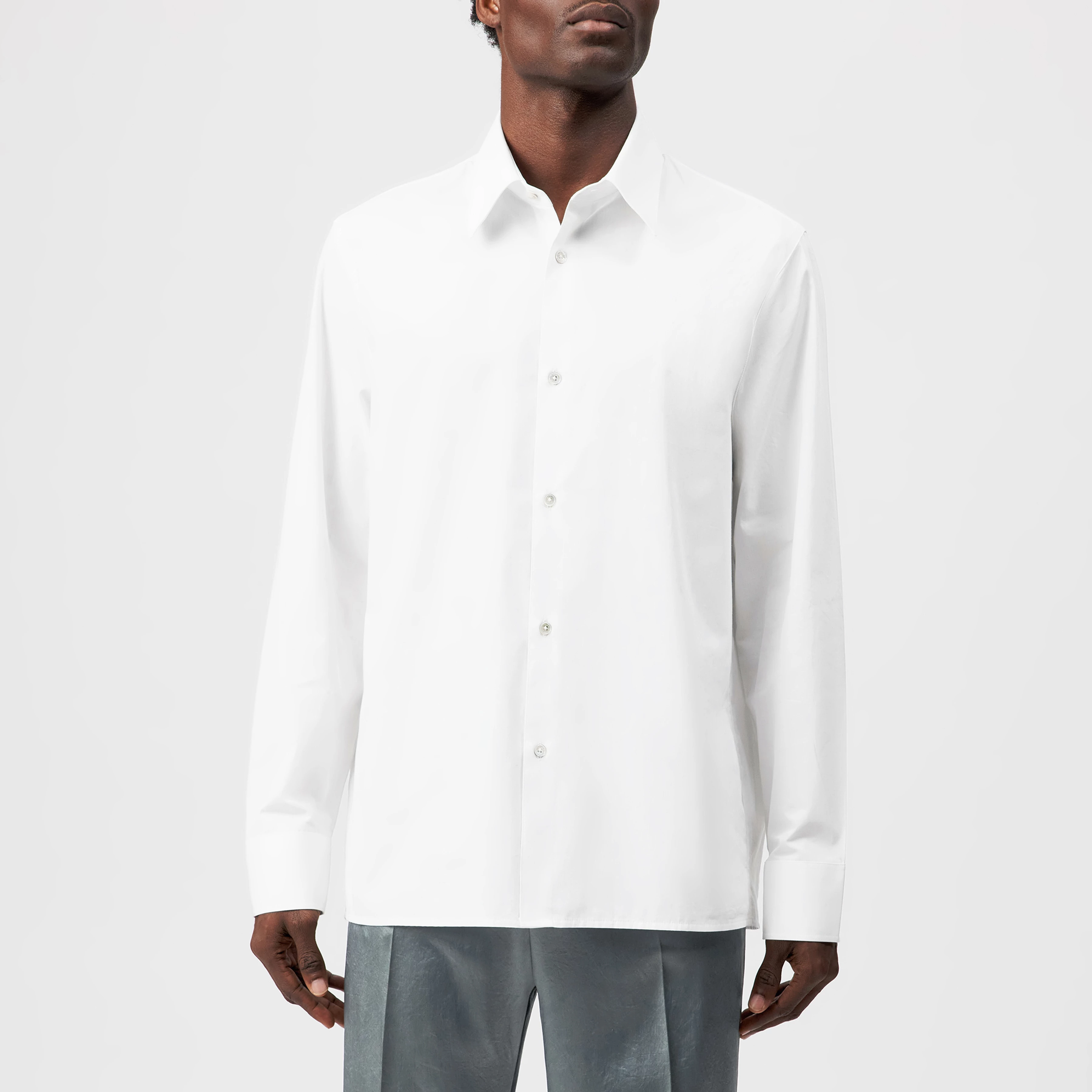GAUNT - Klassisk skjorte i ren bomuld med lange ærmer - men - hvid - Frontansicht