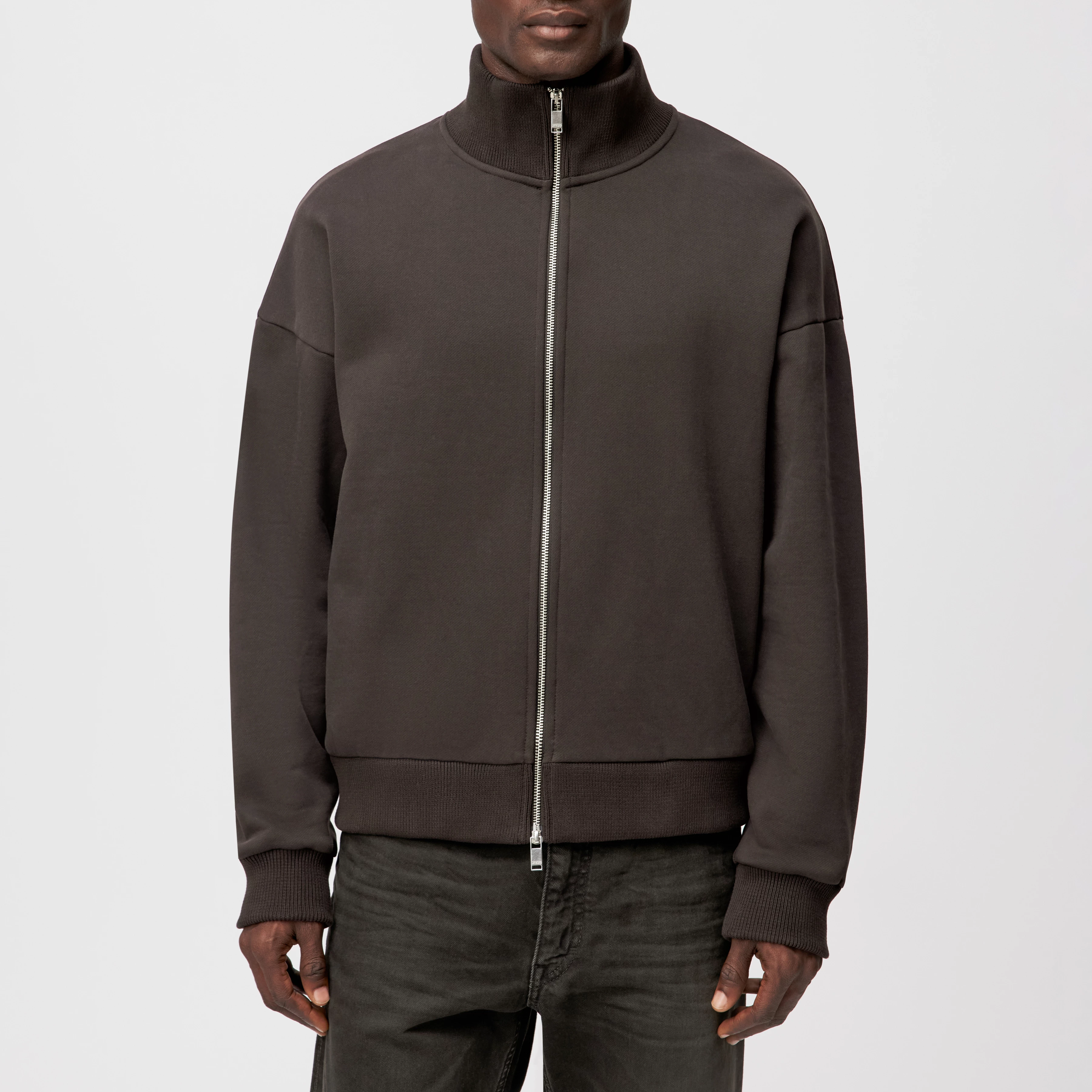 MAKANO_D - Sweat Jacke in French Terry - Herren - braun - Frontansicht