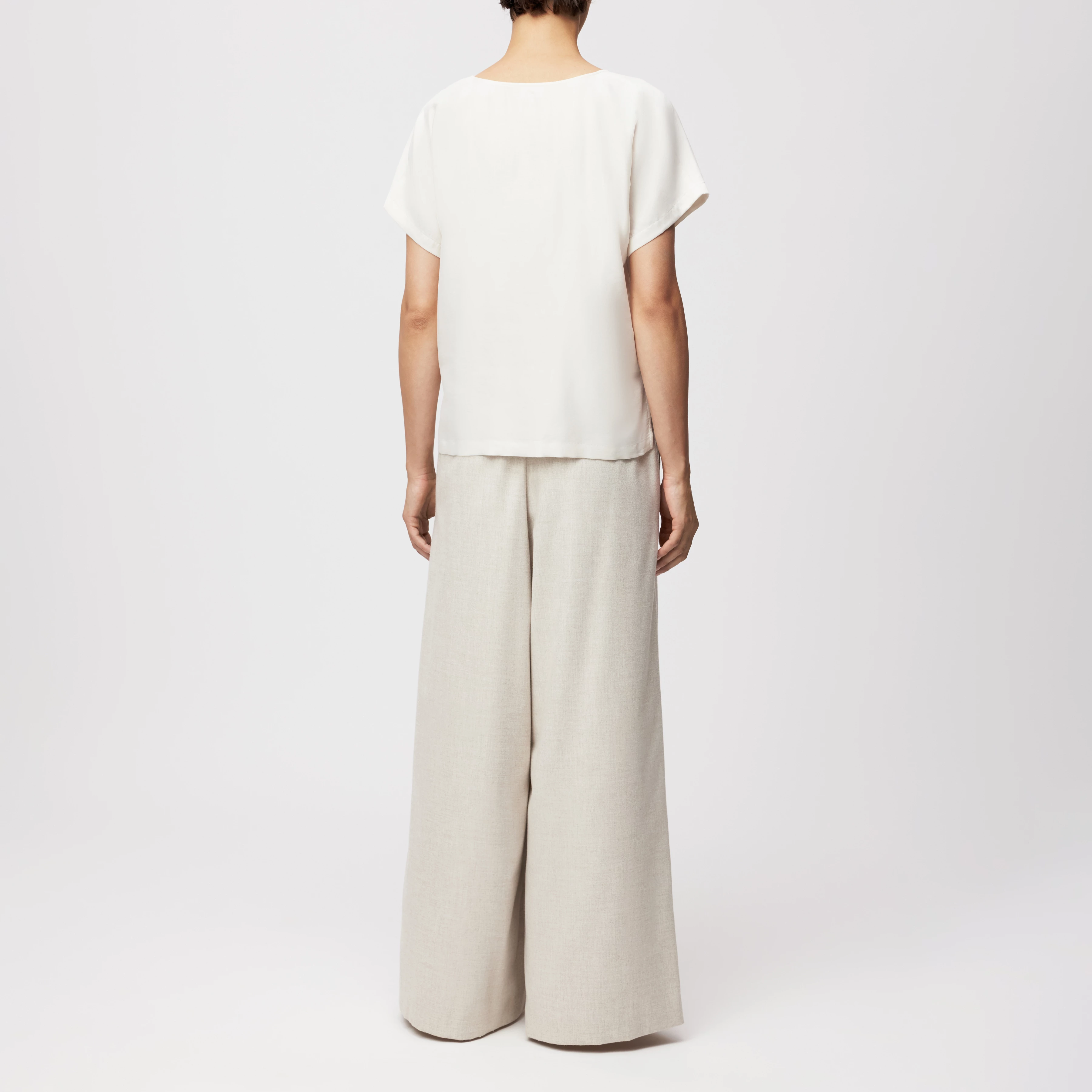 CORAMY - Casual shirt blouse in cupro cotton blend - women - off white - Rückansicht