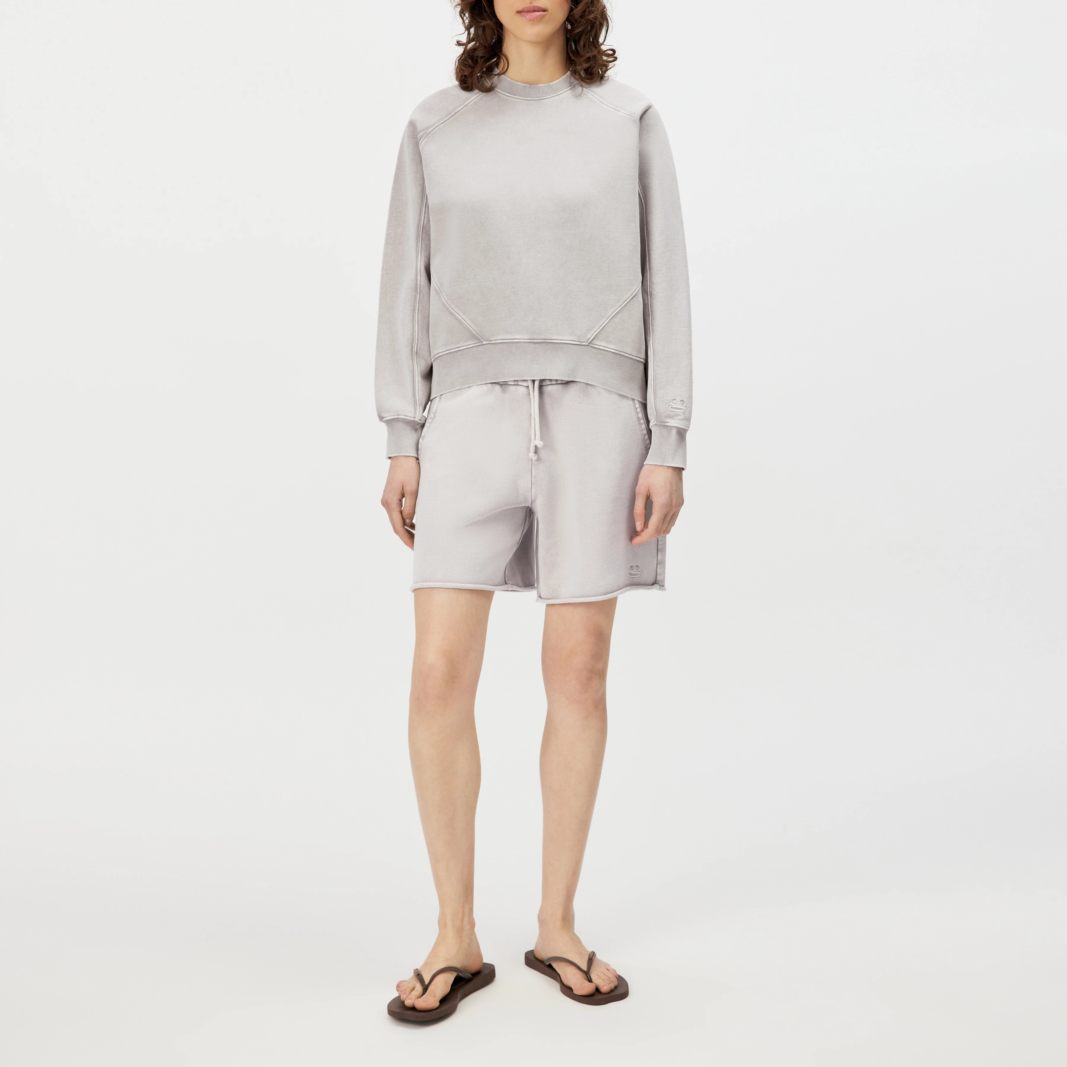 KOLIJA_P4 - Relaxed fit sweatshirt in pure cotton - women - grey - Ganzkörper-Frontansicht