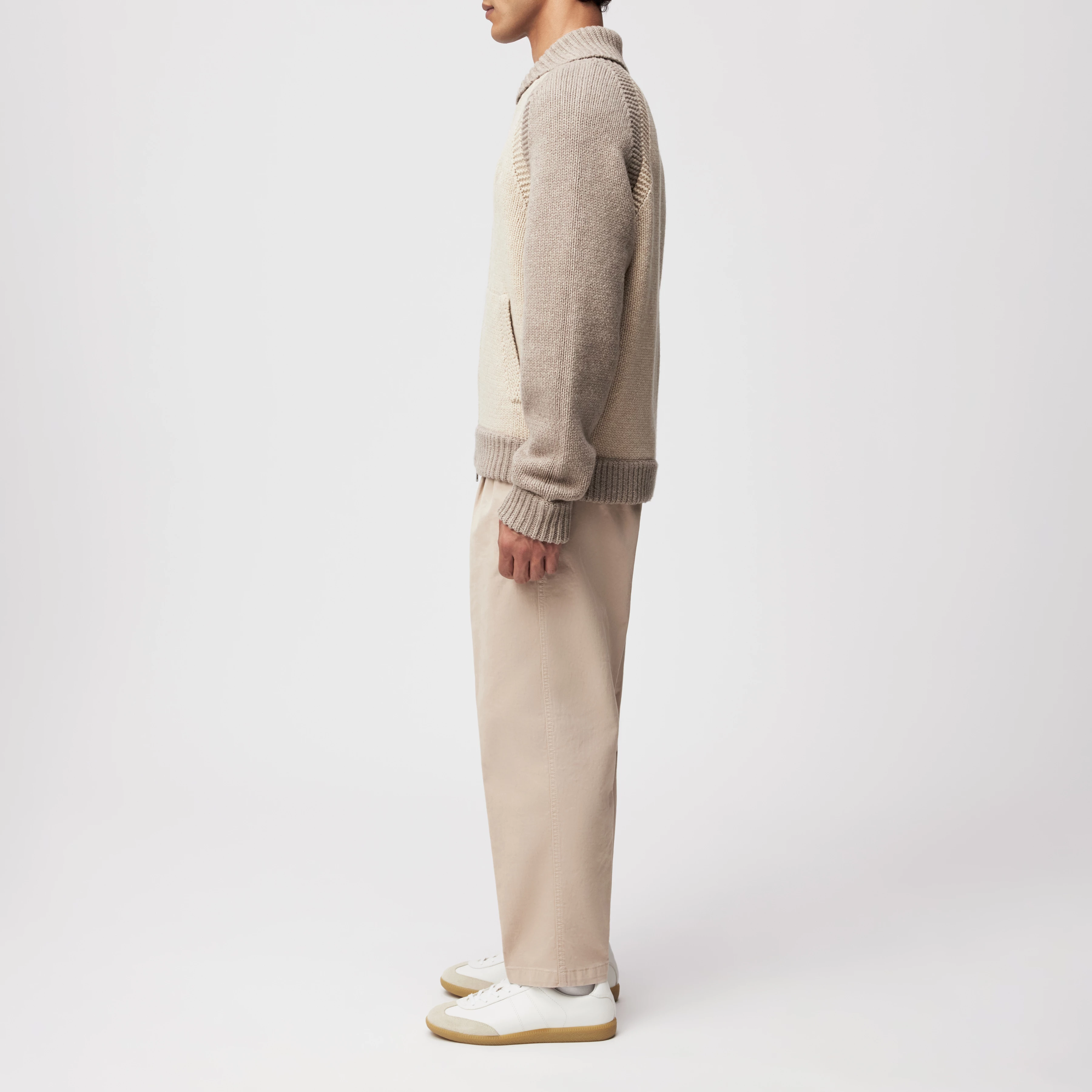 LAKYN - Cardigan in lambswool - men - brown - Seitenansicht