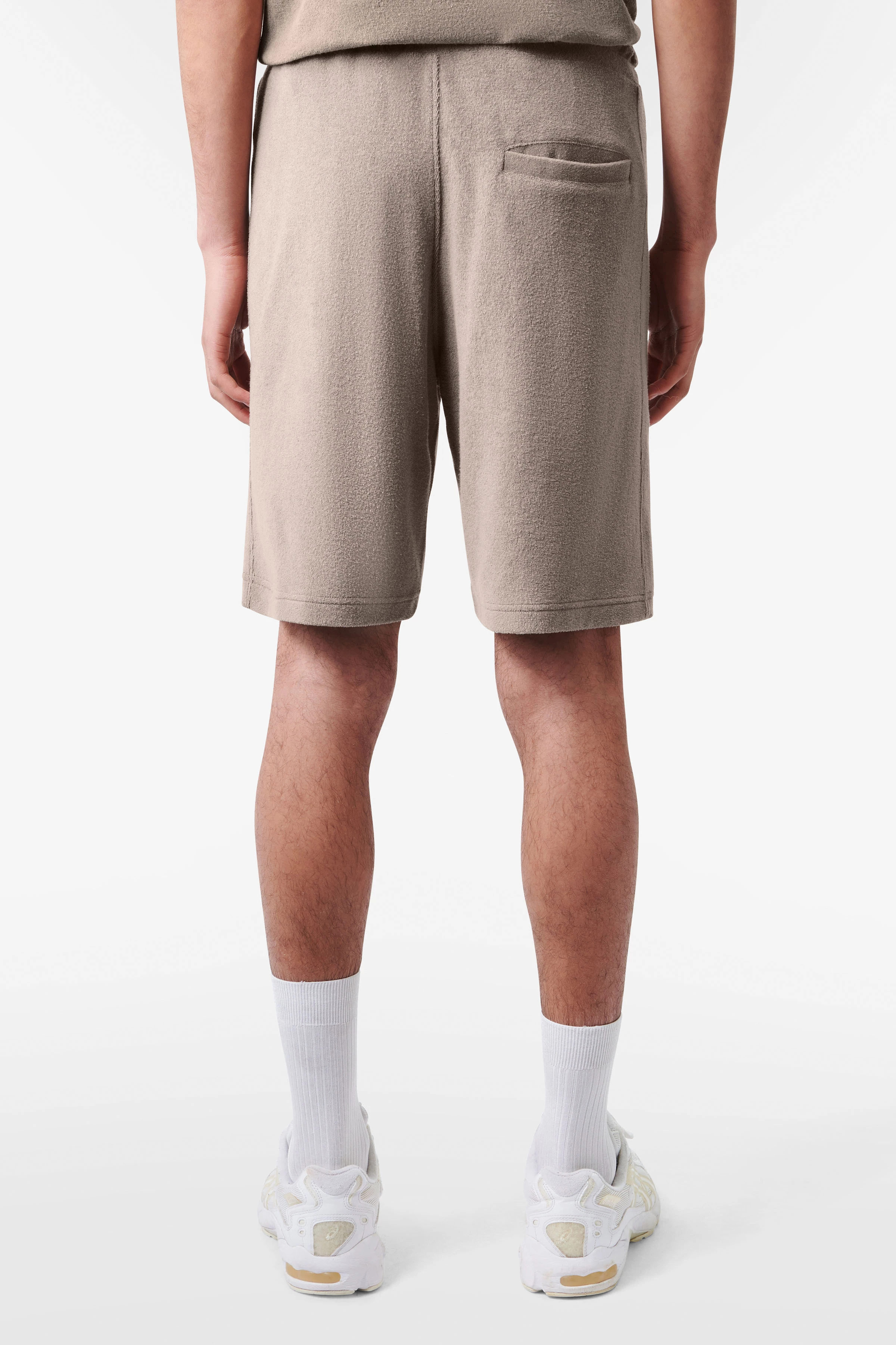 BRIKKO - Casual shorts in cotton-viscose blend - men - beige - Rückansicht