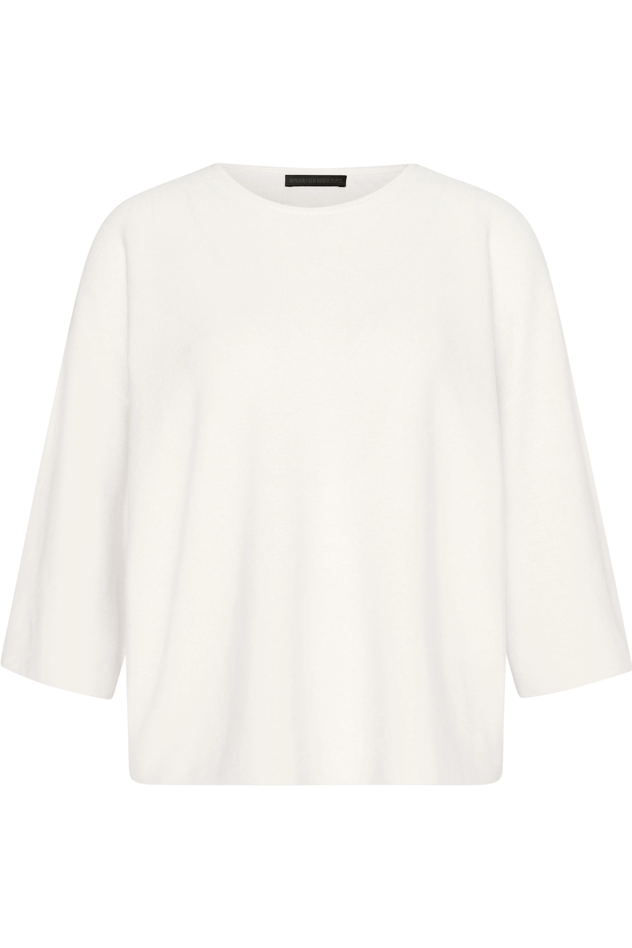 NILAY - Oversized Strick-T-Shirt in Baumwolle-Kaschmir - Damen - beige - Freisteller Frontansicht