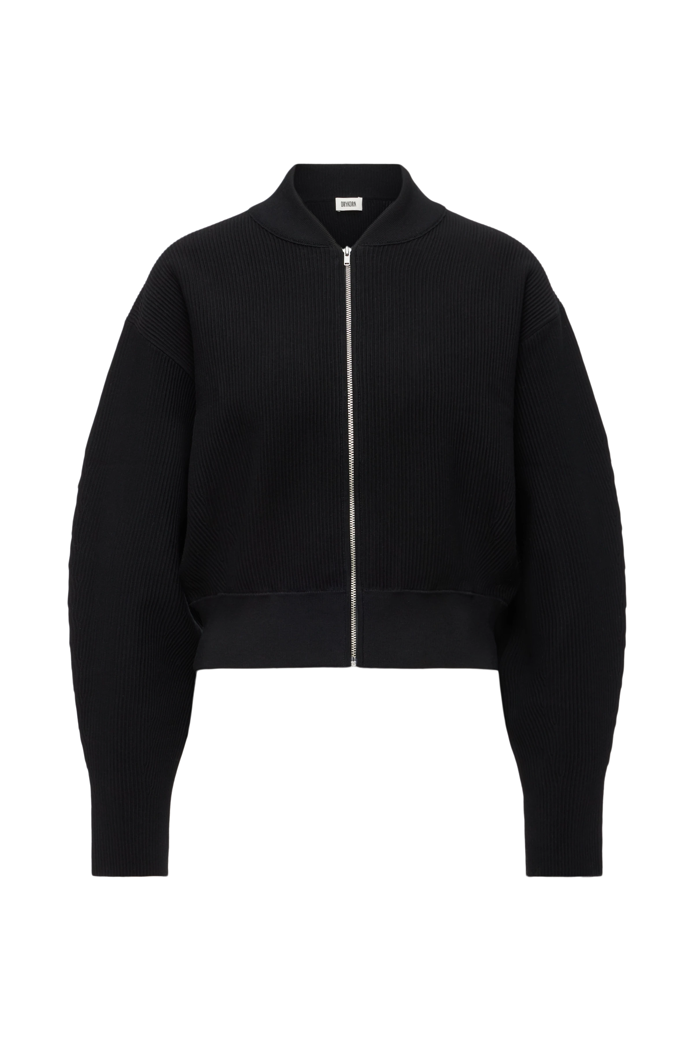 PHILOMENIA - Strick-Blouson in Baumwollstruktur - Damen - schwarz - Freisteller Frontansicht