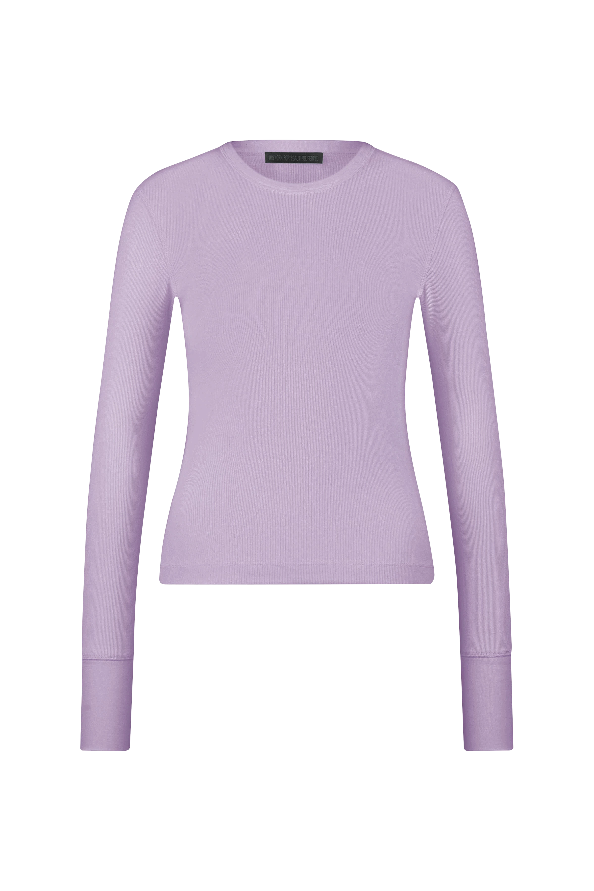 NURIT - Longsleeve mit Rundhals in reiner Baumwolle - Damen - lila - Freisteller Frontansicht