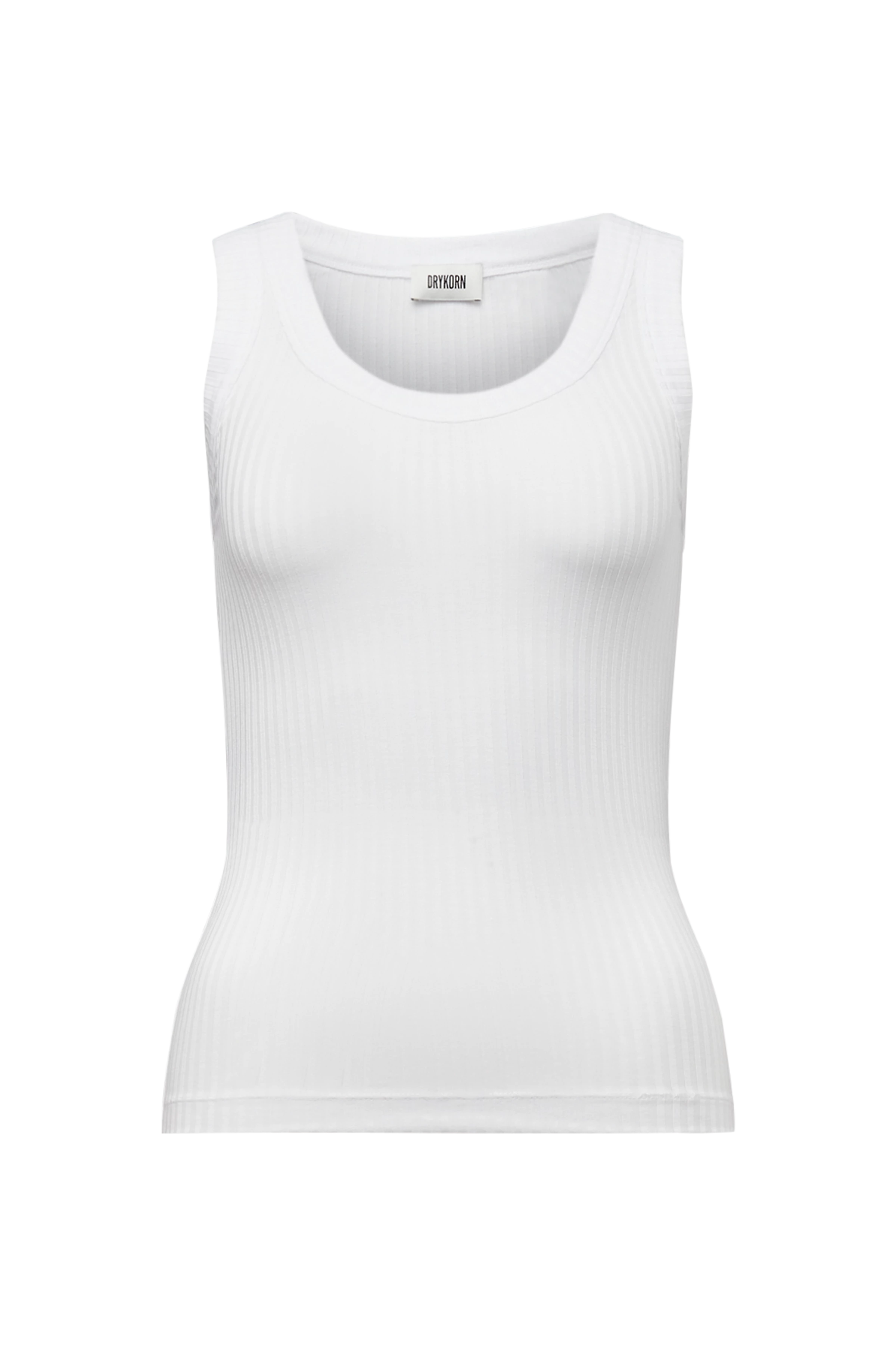 TAVIRA - Ribbed Jersey Tank Top - women - white - Freisteller Frontansicht