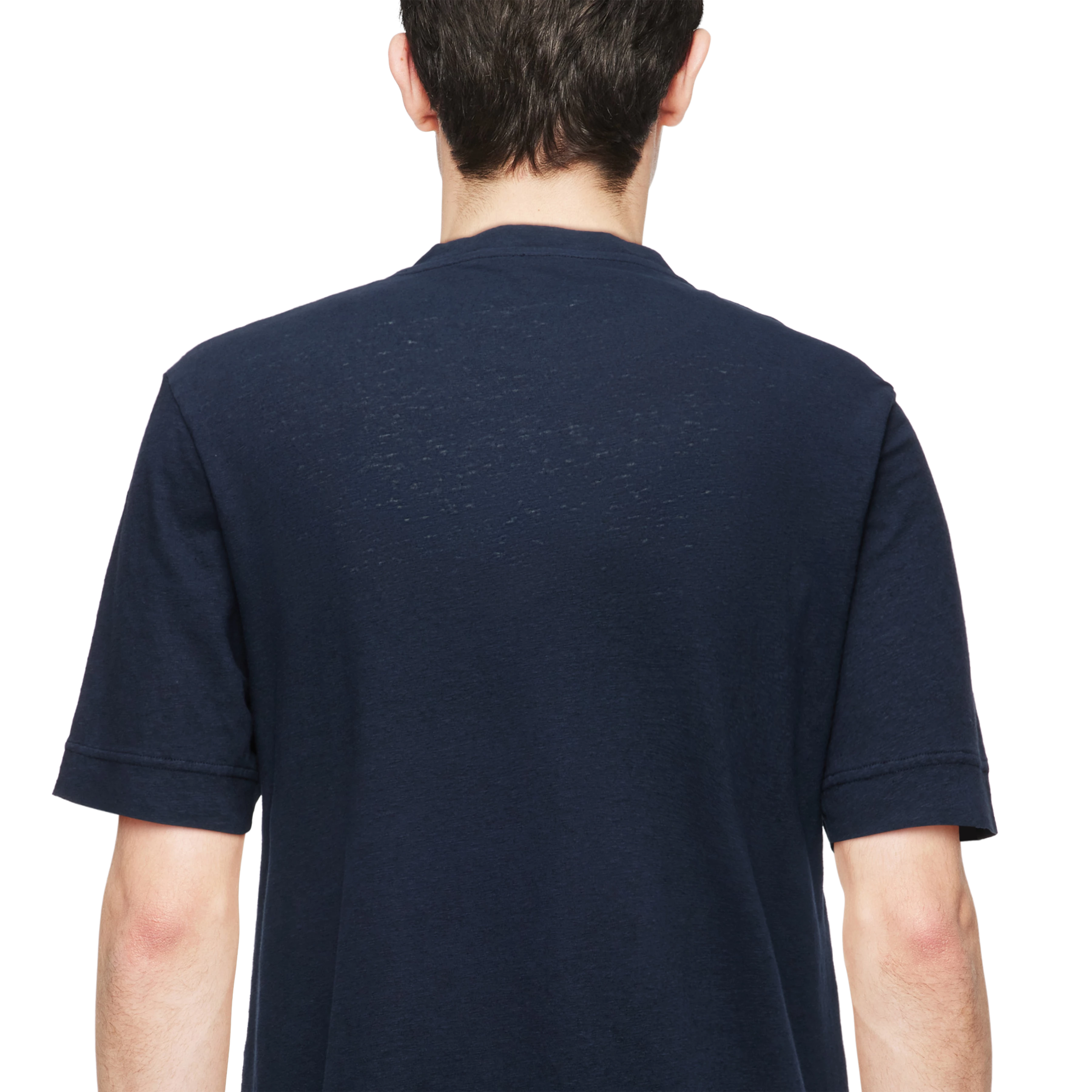 RAPHAEL - T-shirt in linnenmix - heren - blauw - Detailansicht am Model