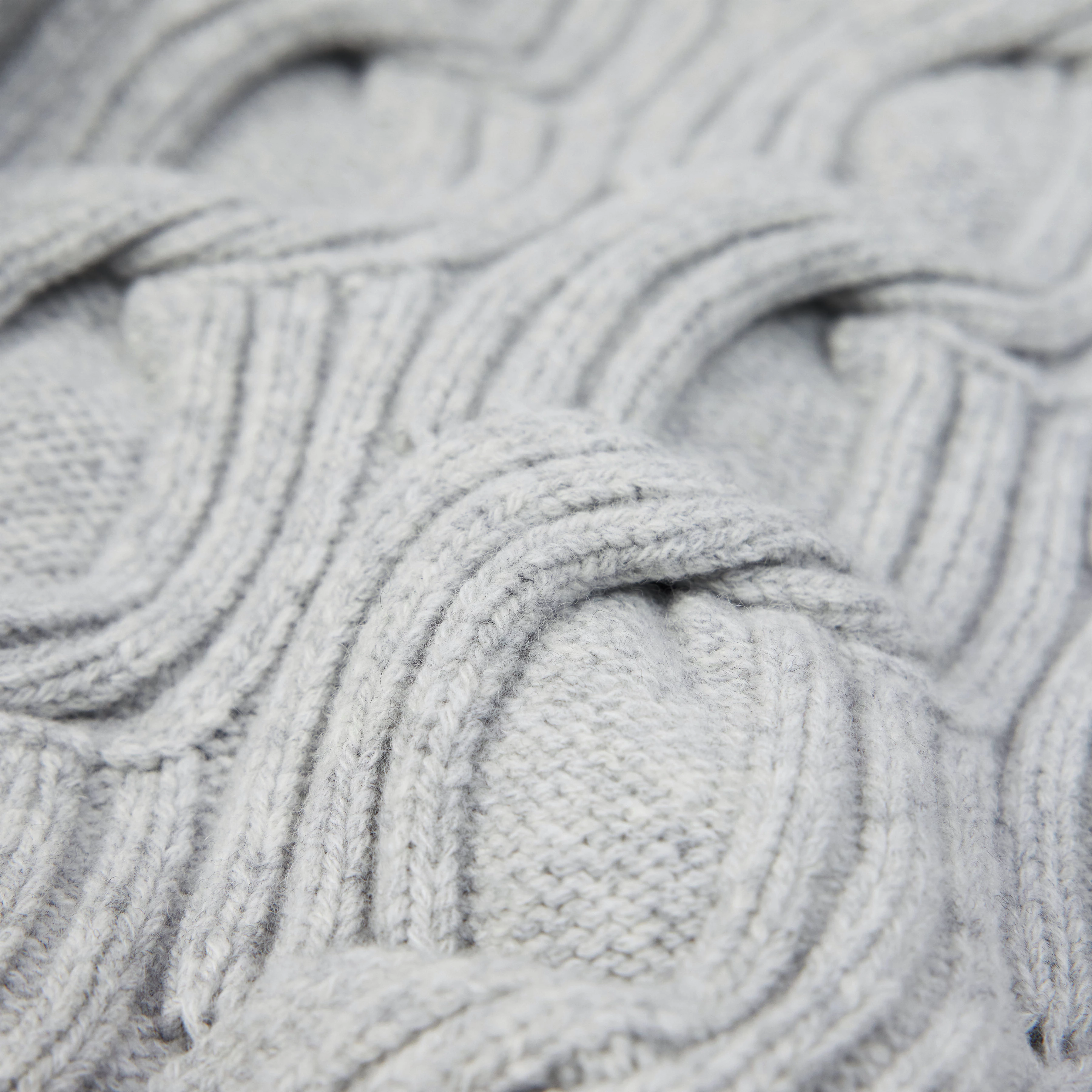 MALESE_2 - Cropped jumper in virgin wool - women - grey - Materialbild (B2C)