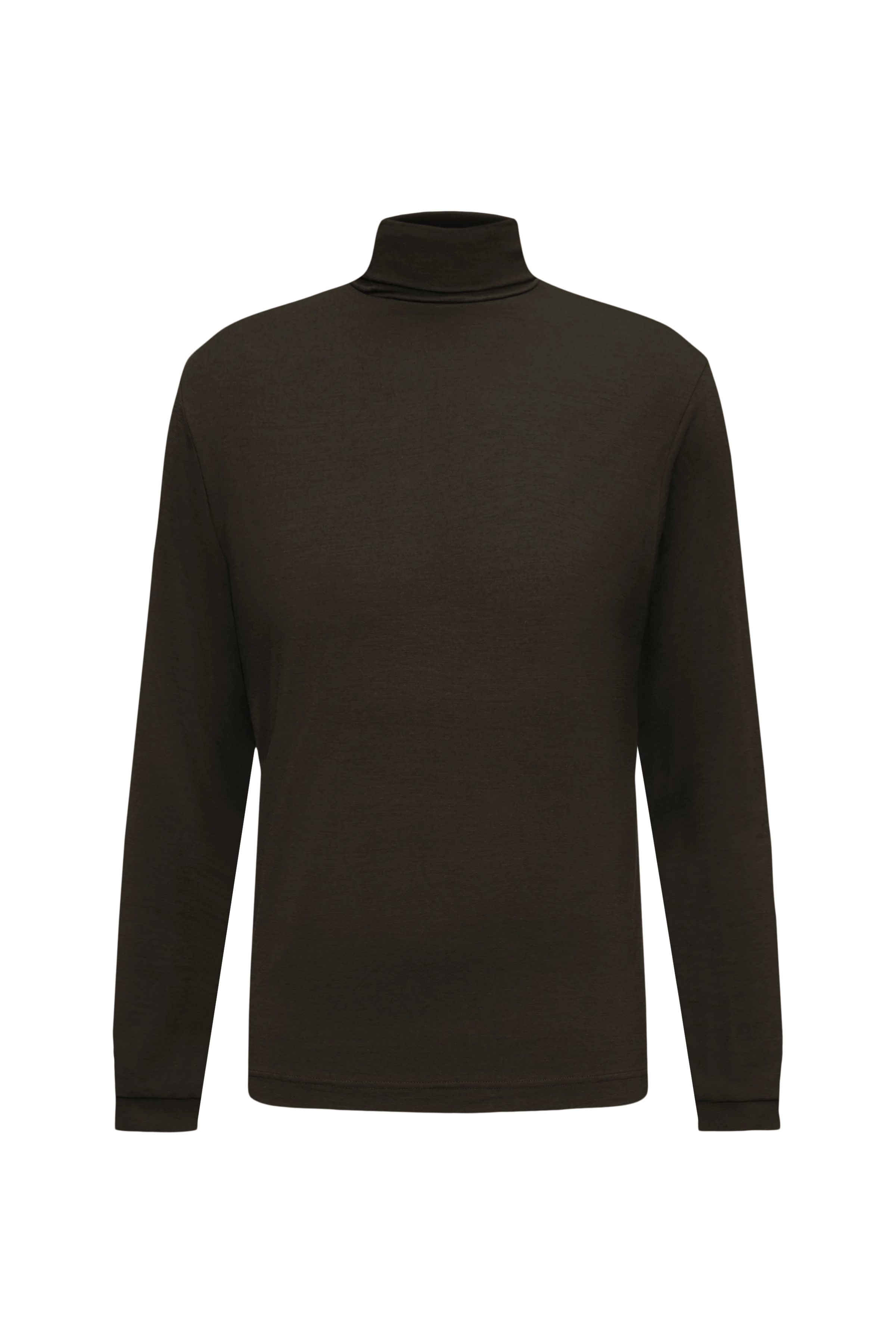 EMANUEL - Turtleneck Shirt in Merino-Mix - Herren - braun - Freisteller Frontansicht