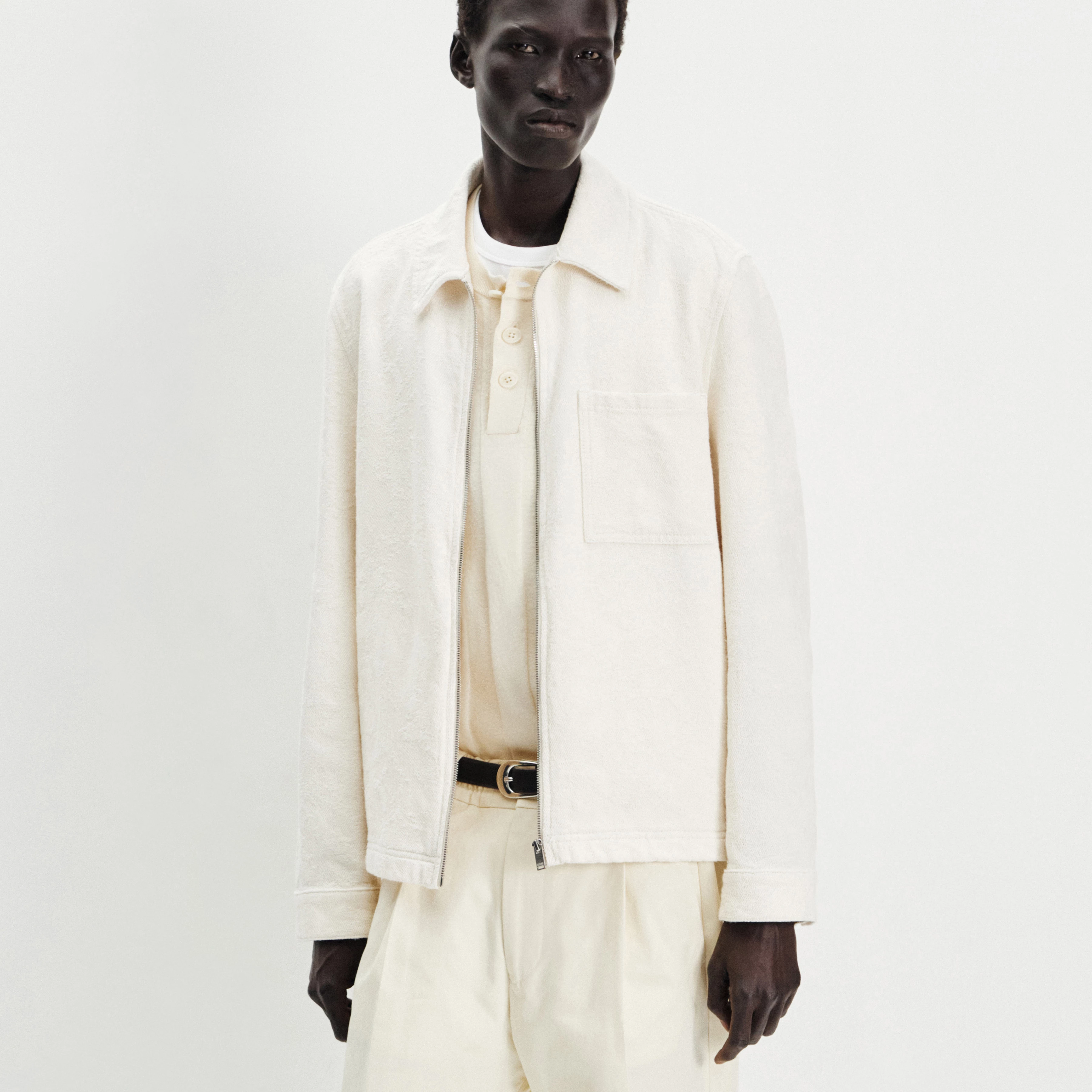 JERSON - Regular Fit Jacquard Zip Jacket - men - metal