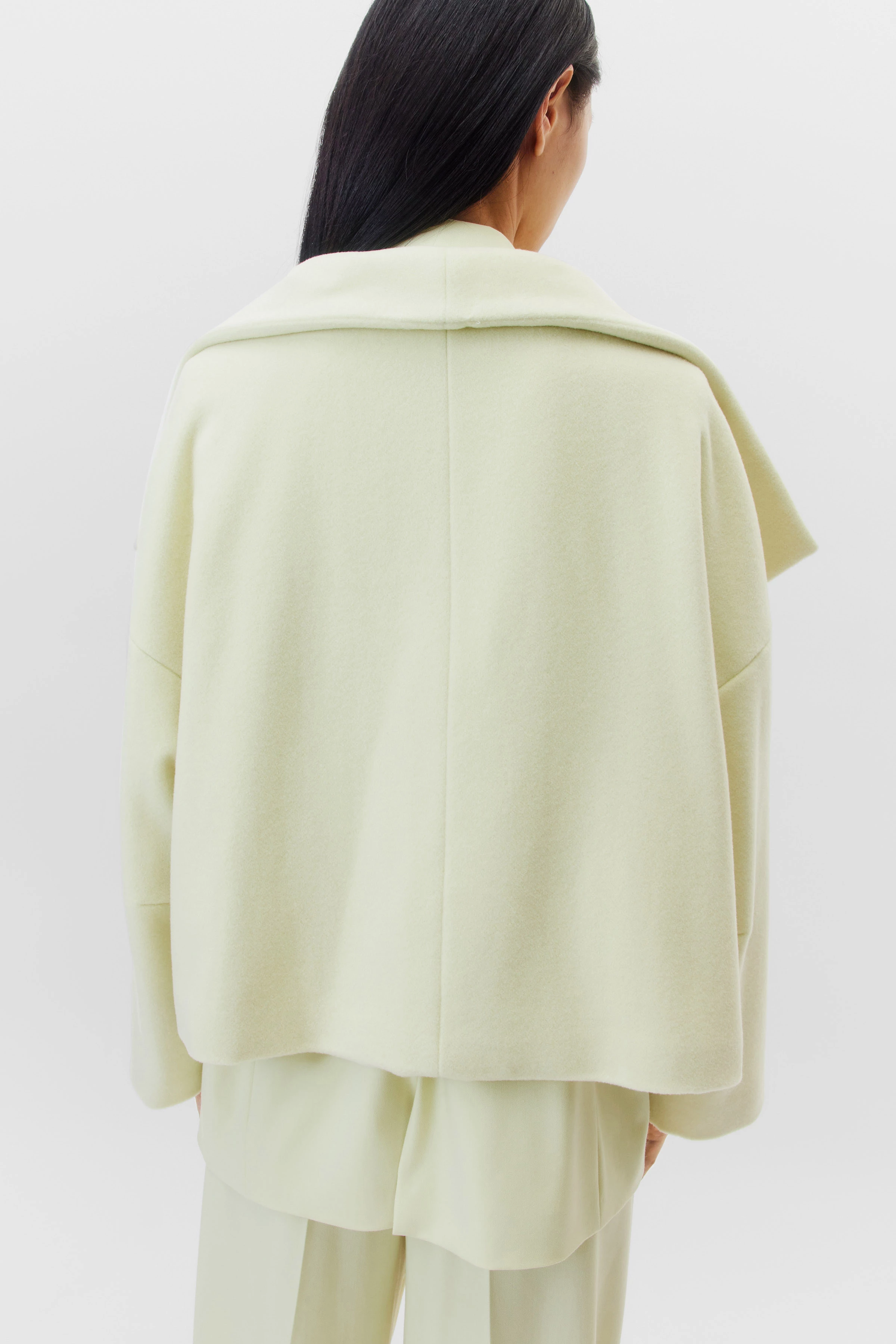 OSTERLY - Cabanjacke in Wollflausch - Damen - gelb - Rückansicht