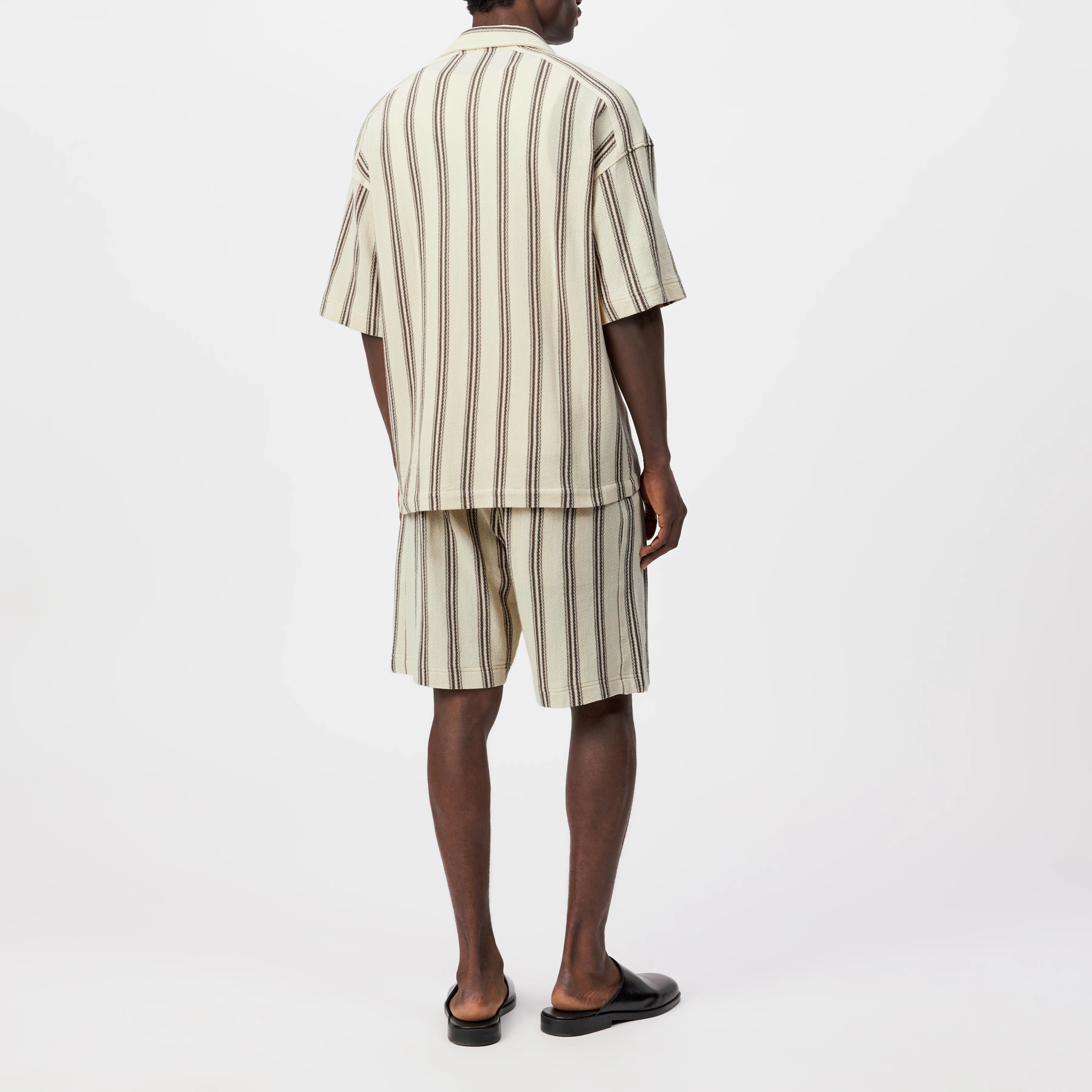BASIIL - Relaxed jersey, striped, short-sleeve shirt - men - beige - Rückansicht
