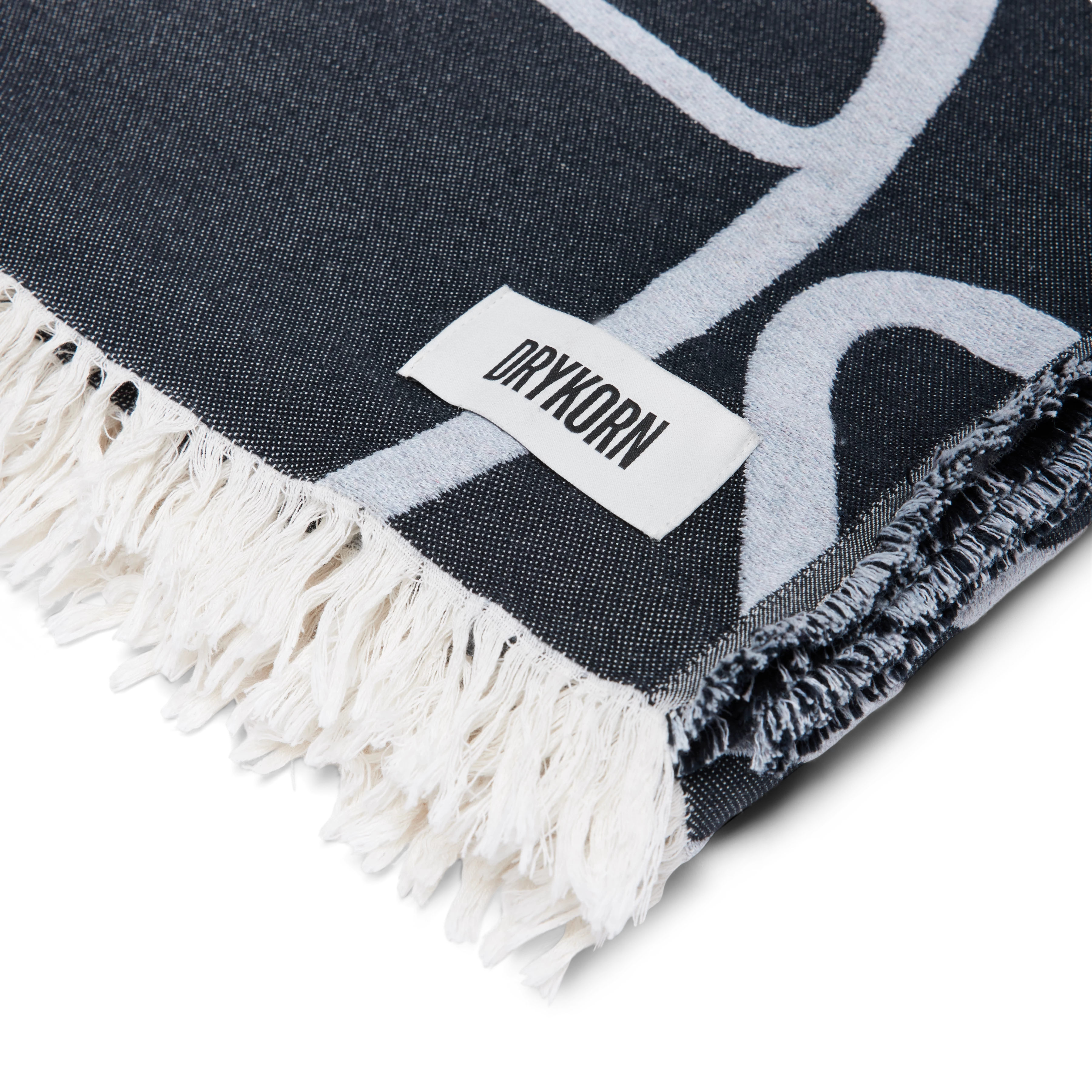 TURNILA - Strand- und Picknickdecke in recyceltem Garn - Unisex - schwarz - Freisteller Detailansicht