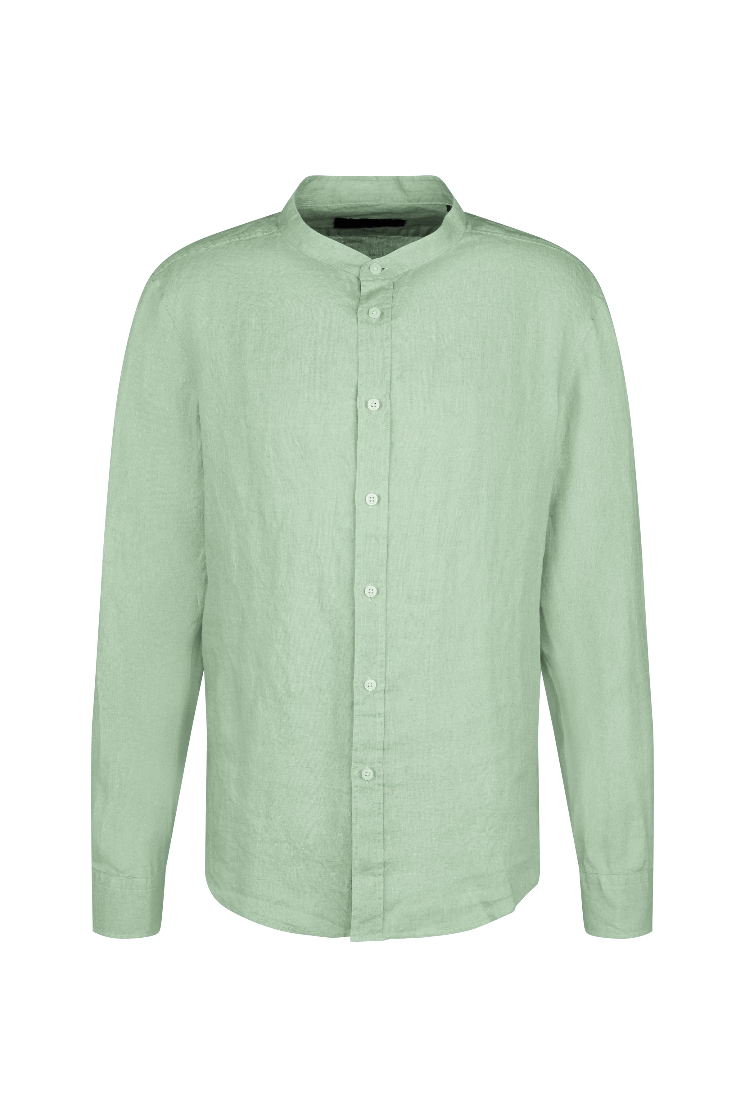 TAROK - Leinen Stehkragenhemd - Herren - grün - Freisteller Frontansicht
