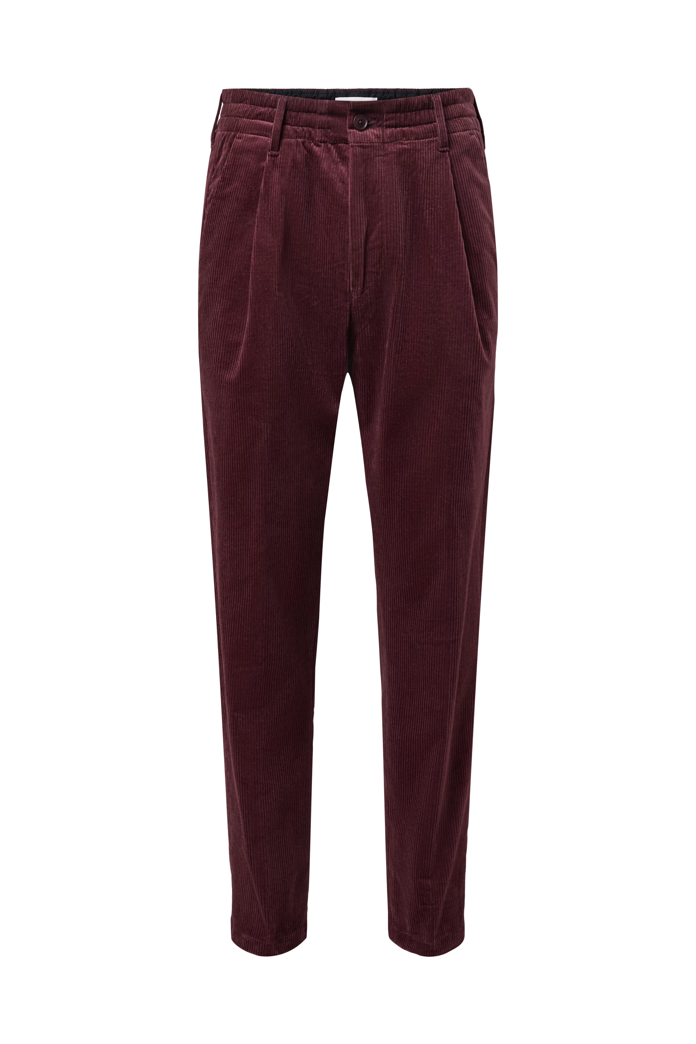CHASY - Trousers with pleats in fine corduroy - men - red - Freisteller Frontansicht