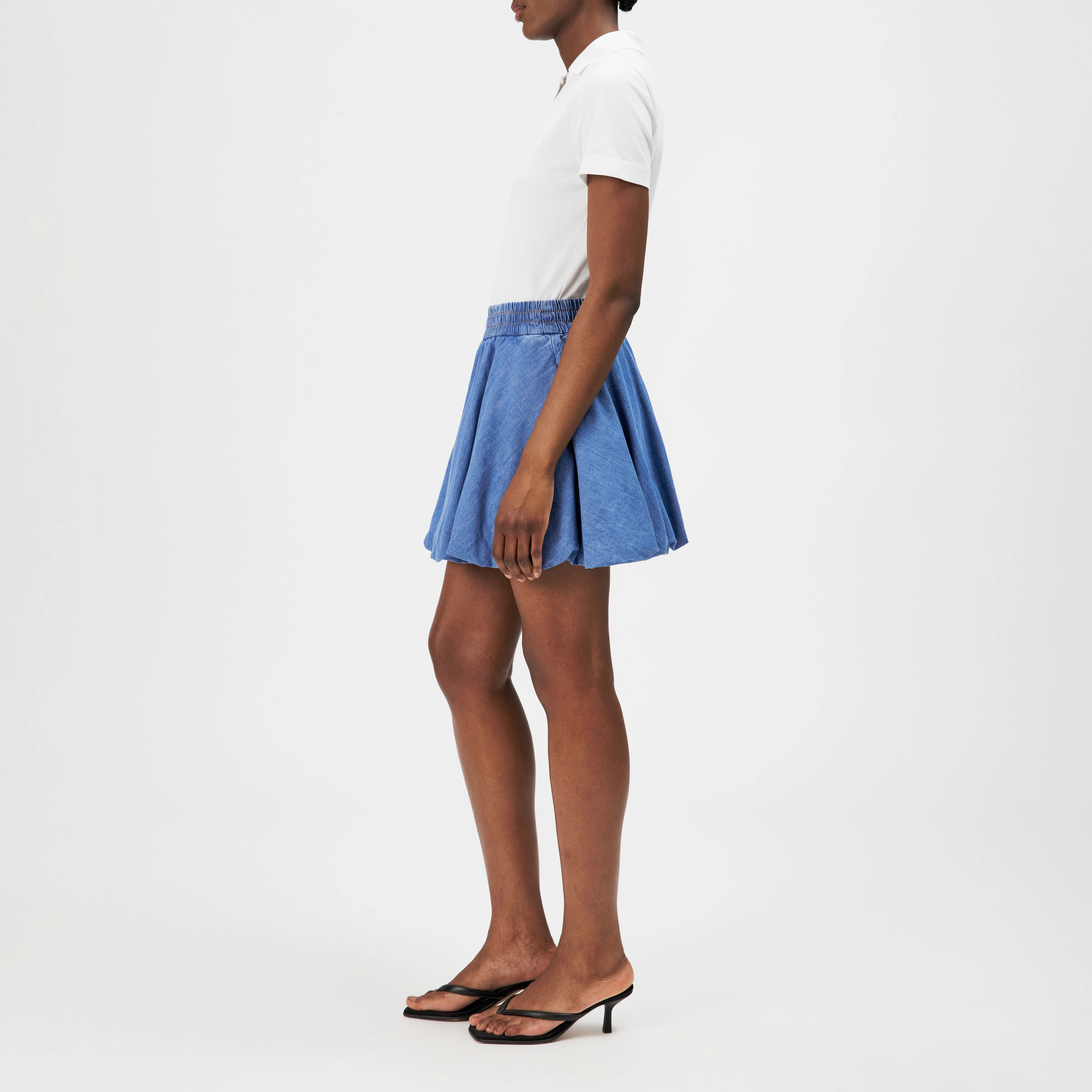 SEGHA - Balloon skirt in light denim look - women - blue - Seitenansicht