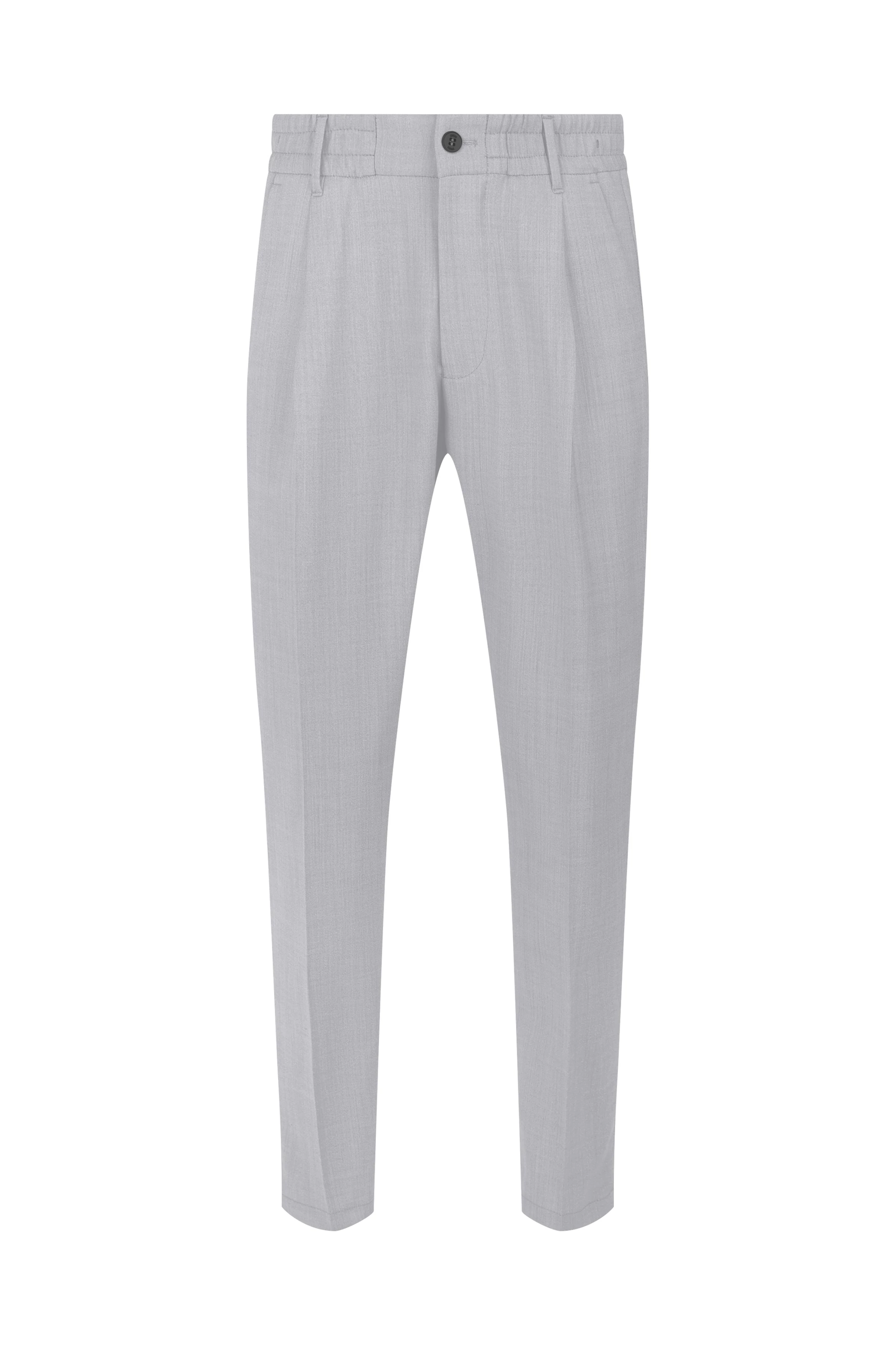 CHASY - Casual bukser med læg i bi-stretch - men - grå - Freisteller Frontansicht