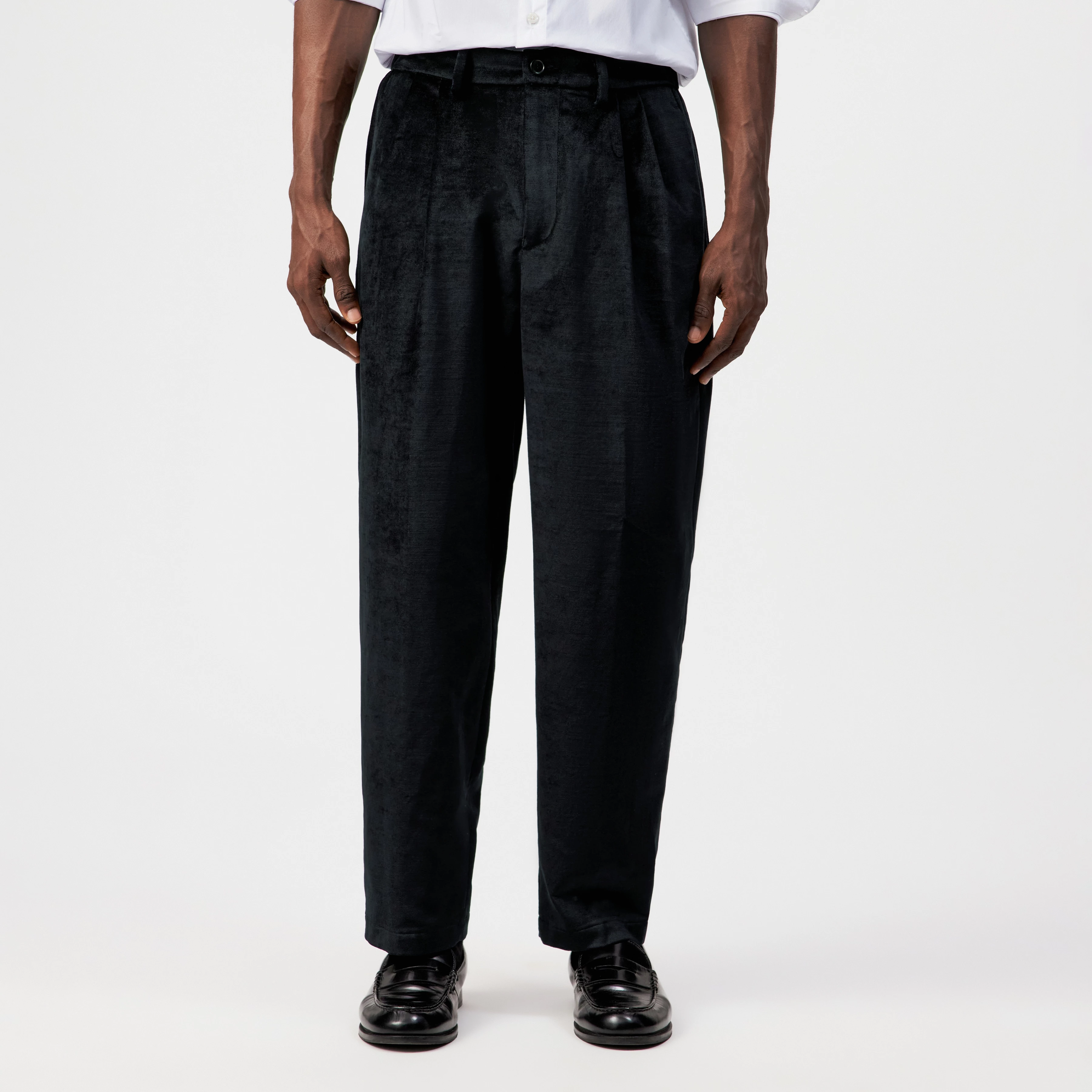 MARYKO - Tailored trousers in velvet - men - Natural Aluminium - Frontansicht