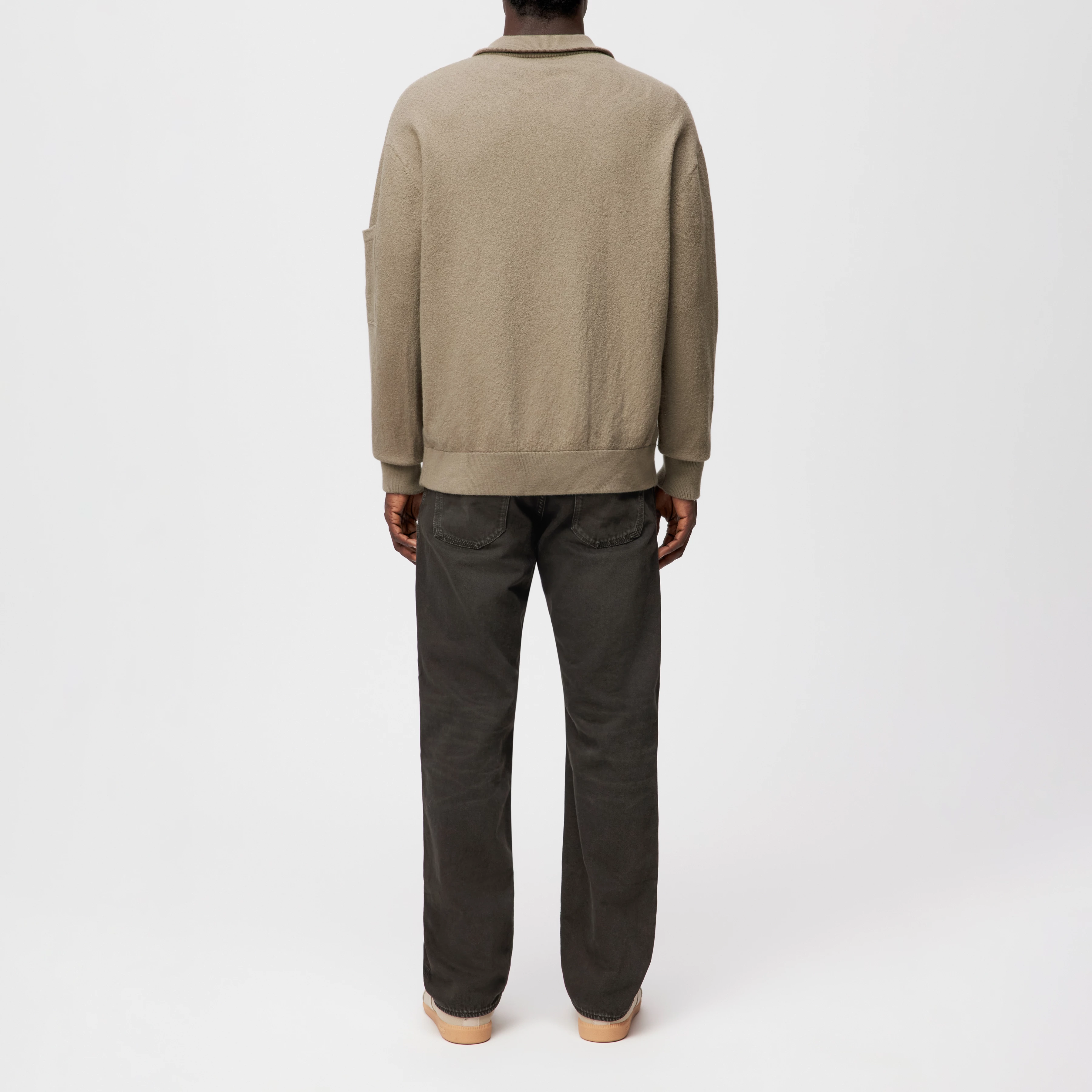 KOUPER - Troyer mit Reißverschluss in Merinowolle - Herren - braun - Rückansicht