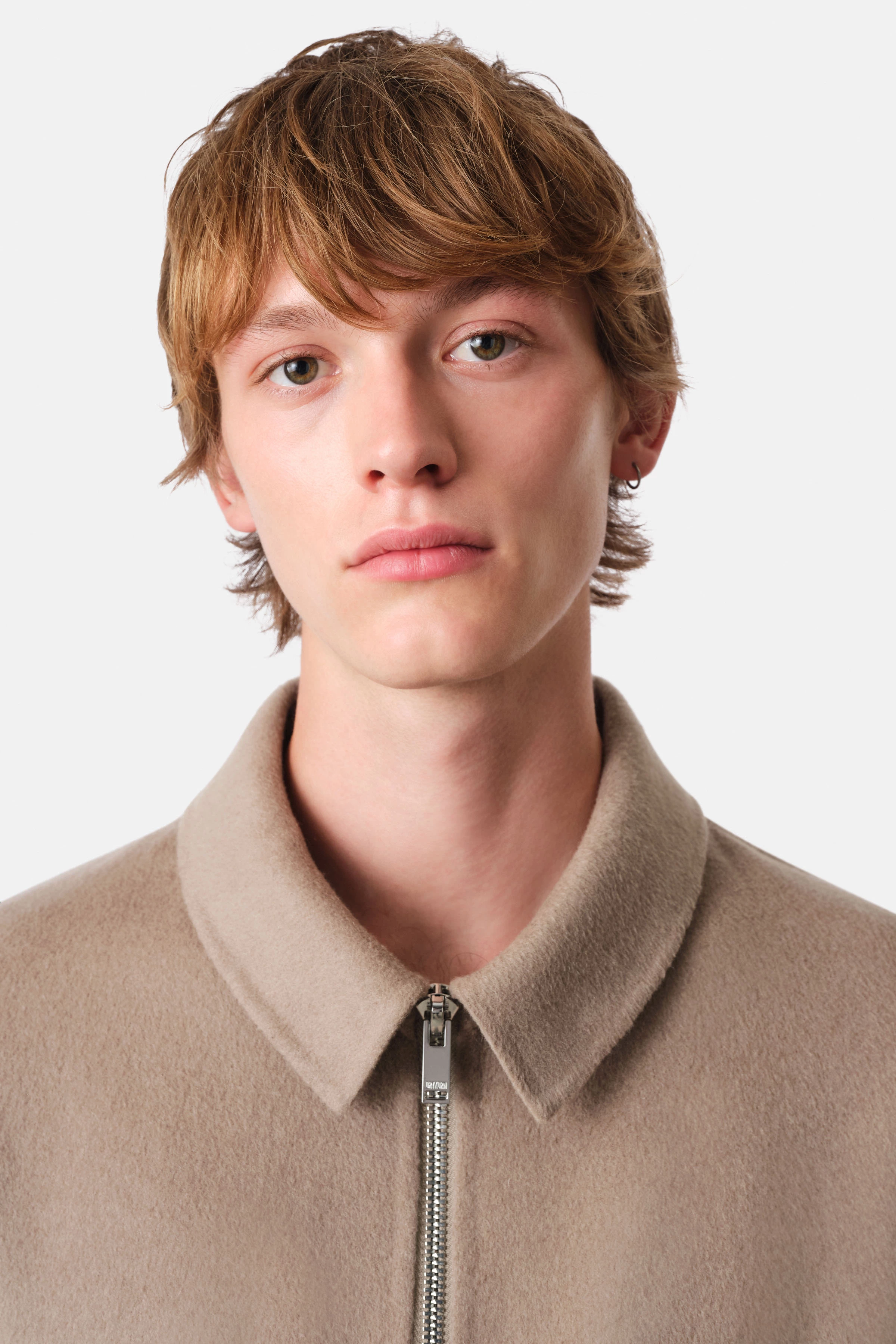 RIKKA - Blouson jacket in wool blend - men - beige - Seitenansicht