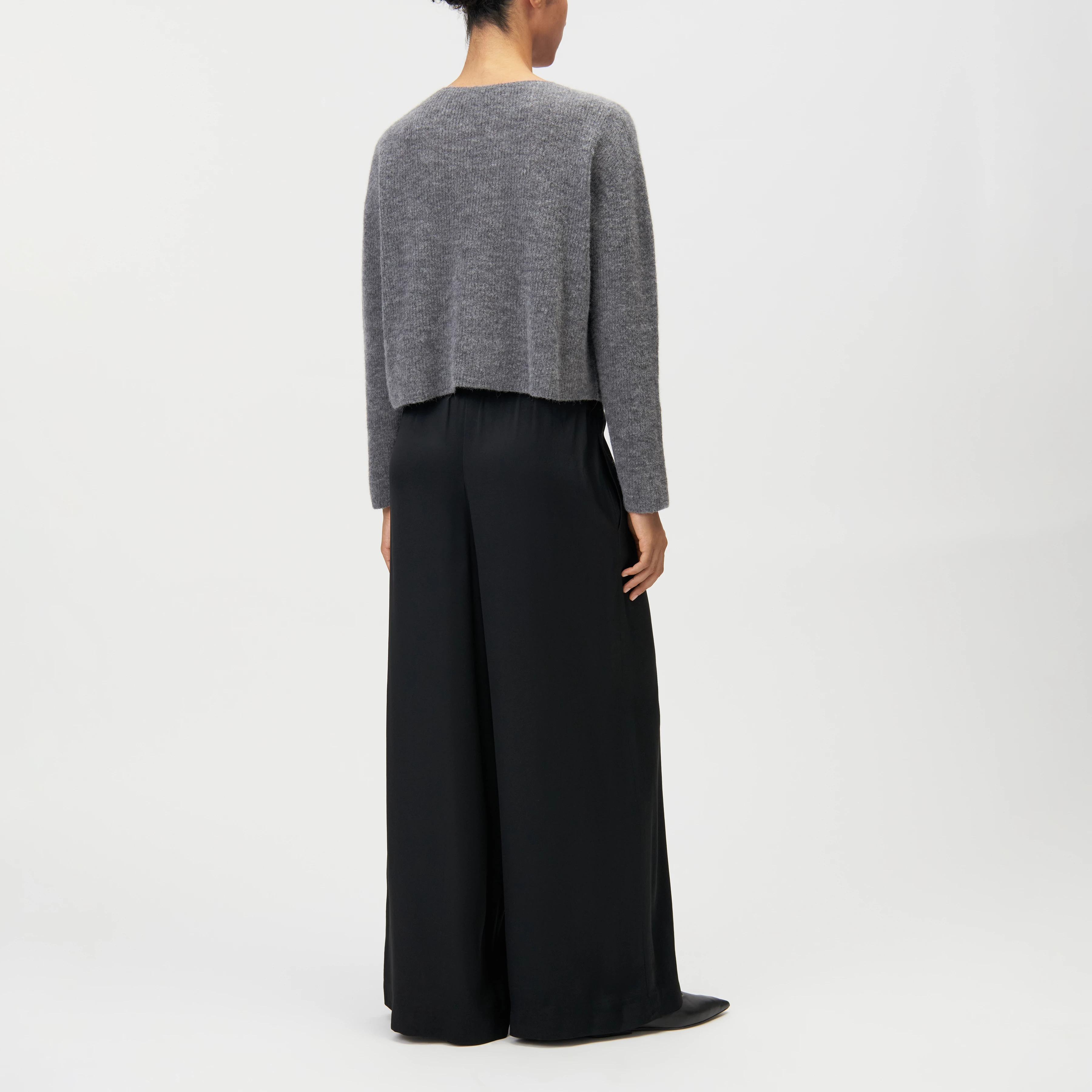 IMENY - Short Suri Alpaca blend jumper - women - grey - Rückansicht