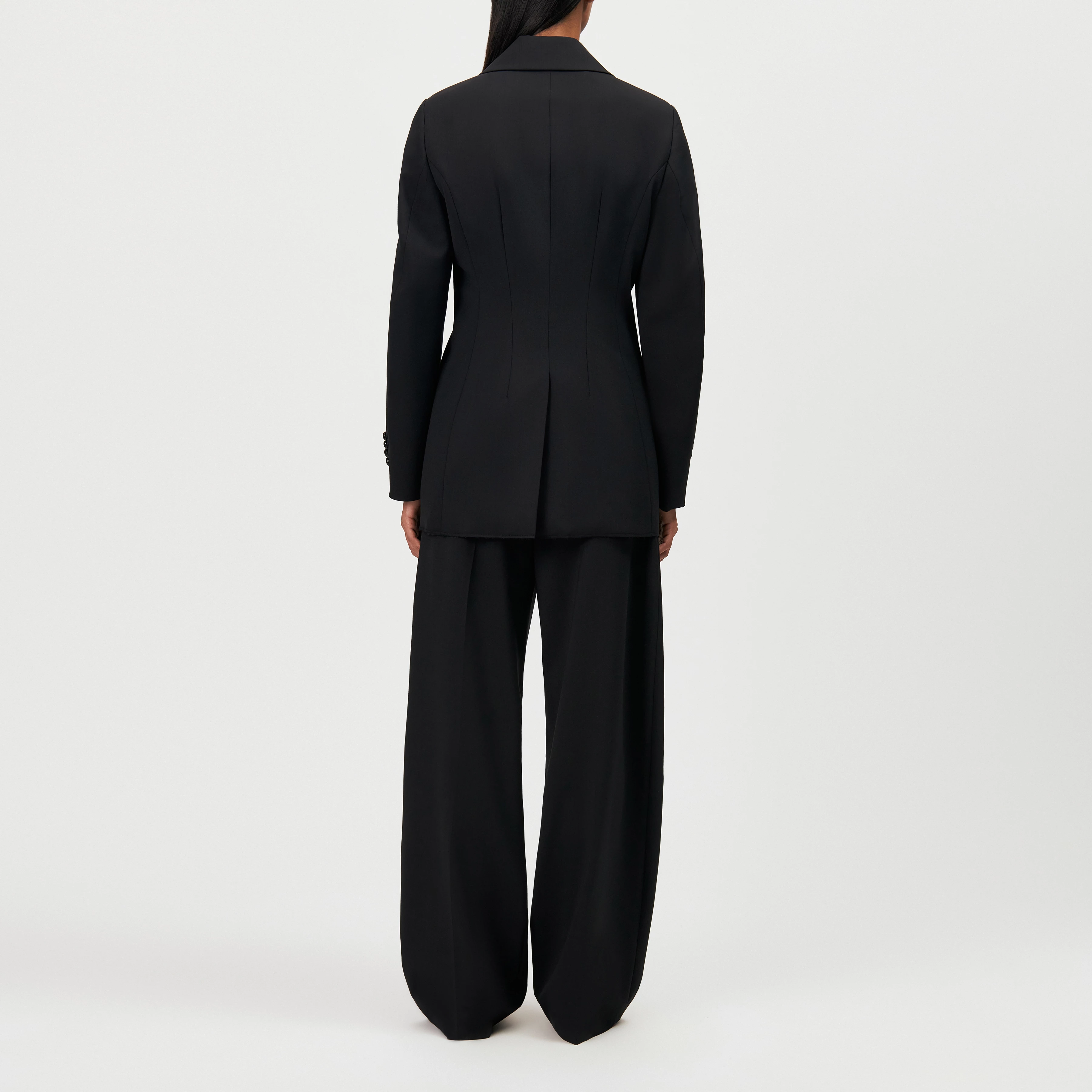 LINLEY_1 - Long blazer with notched lapels - women - black - Rückansicht