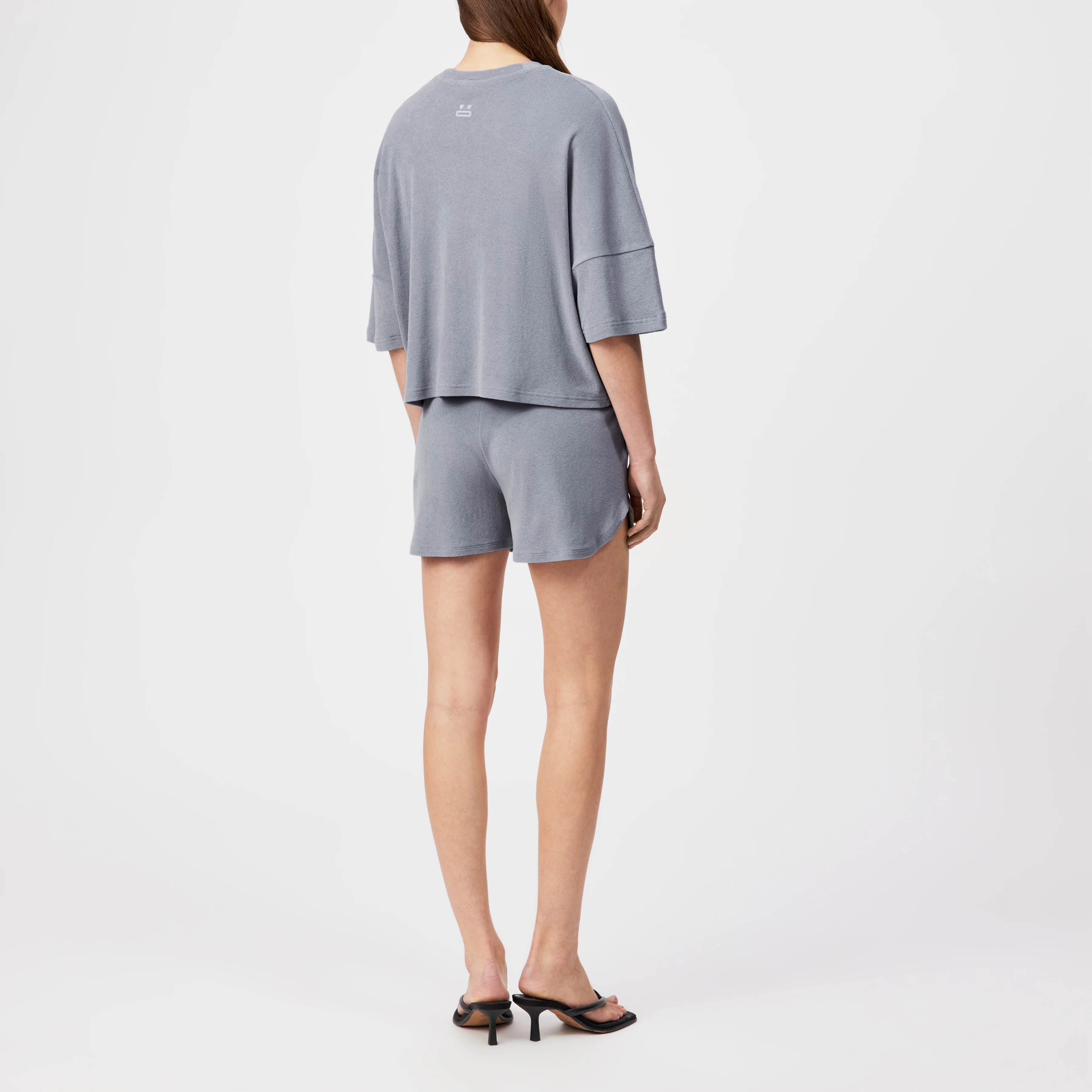 SAHA_P4 - Jersey shorts in soft cotton terry - women - blue - Rückansicht