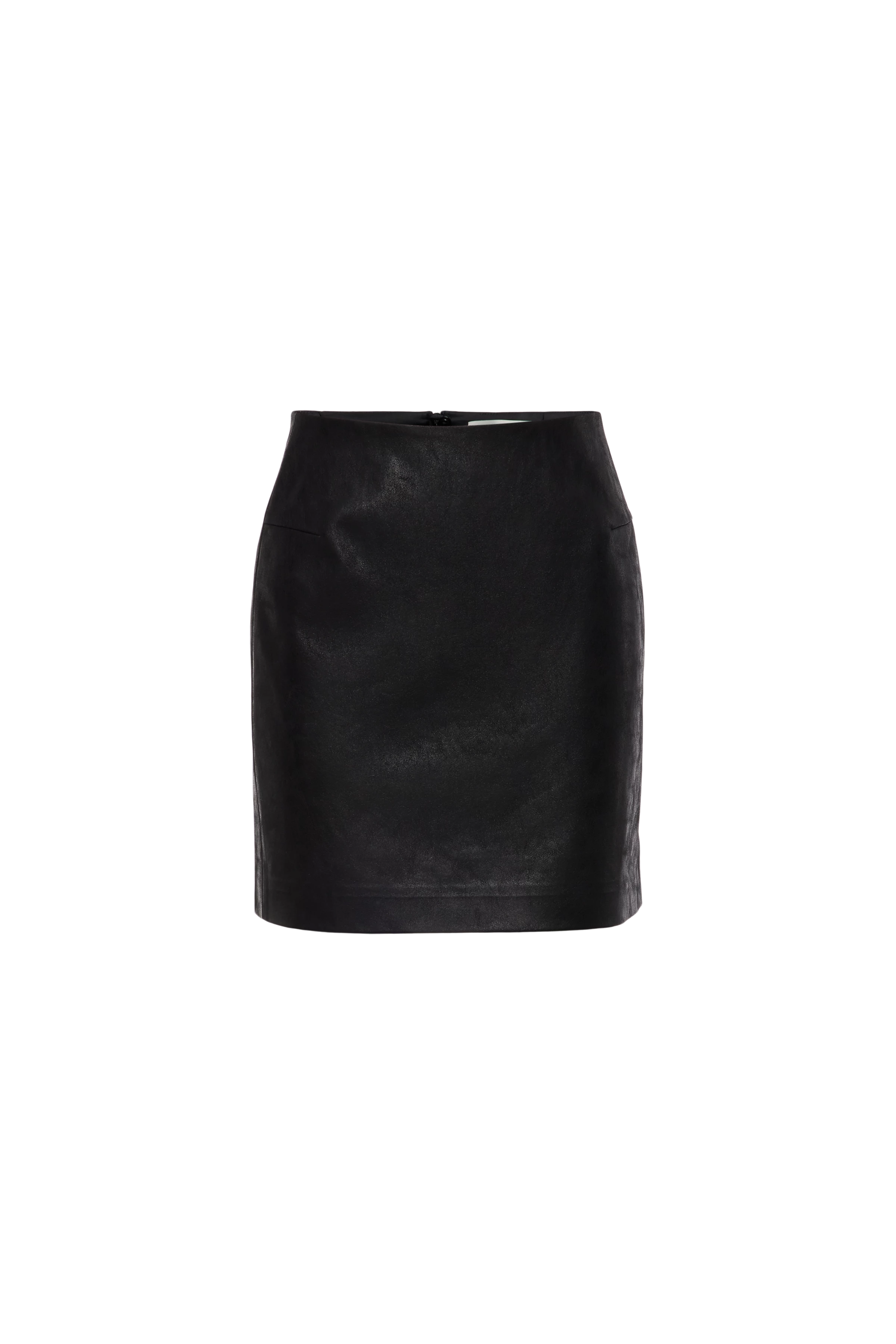 GENTILIE - Minirock in Leder Look - Damen - schwarz - Freisteller Frontansicht