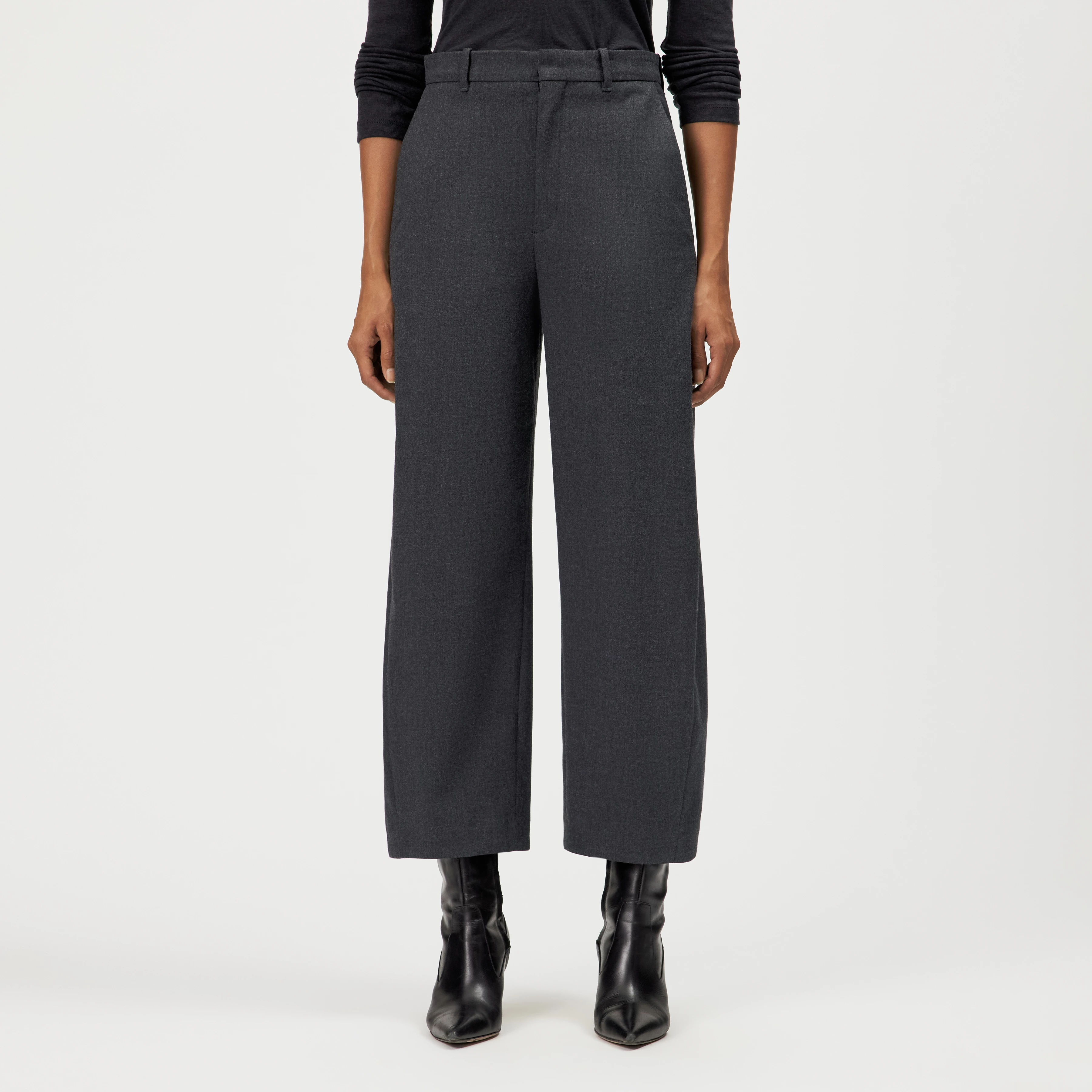 ADVISE - Relaxed fit twill trousers - women - grey - Frontansicht